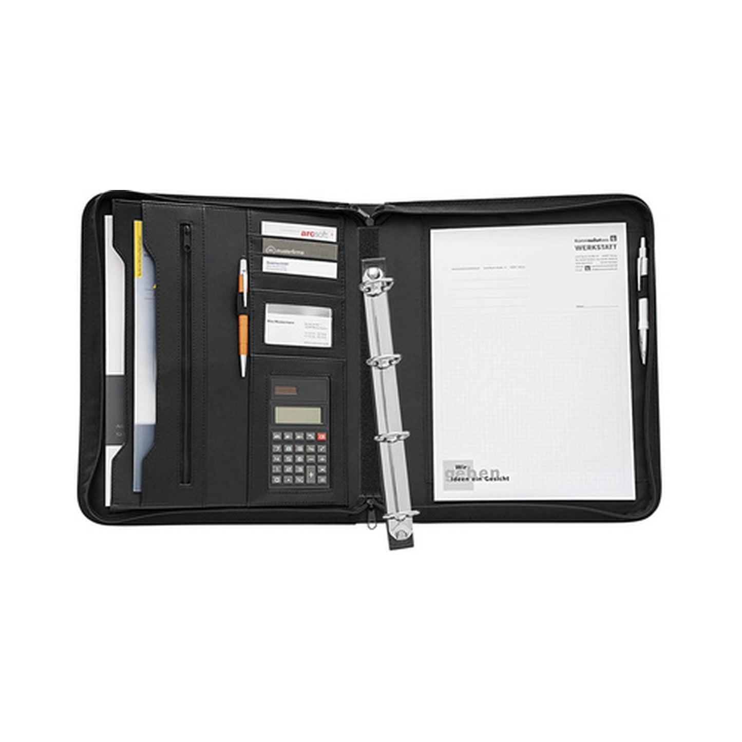 WEDO Porte-documents, A4, avec calculatrice, couleur: noir