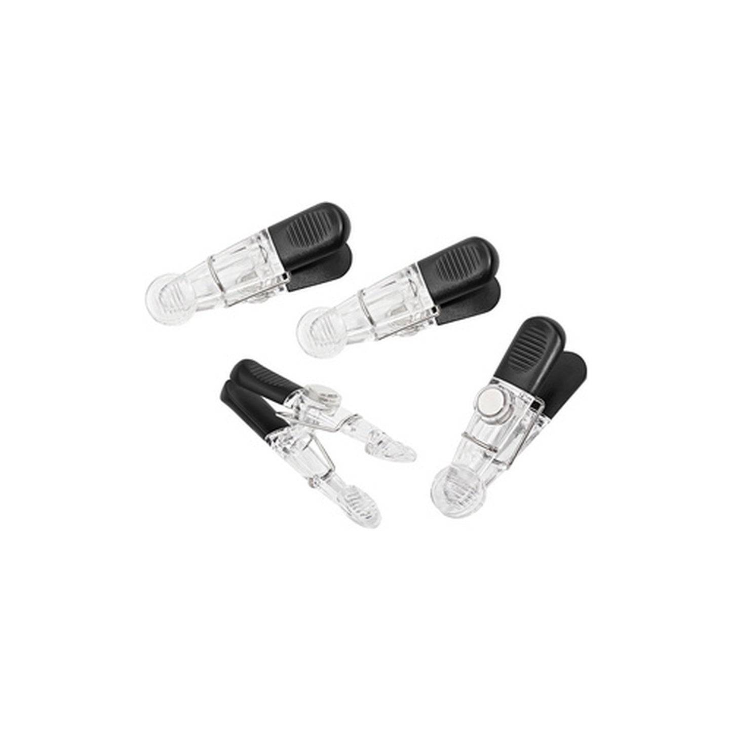 WEDO Aimants clip GLOSSY, kit de 4, noir / transparent