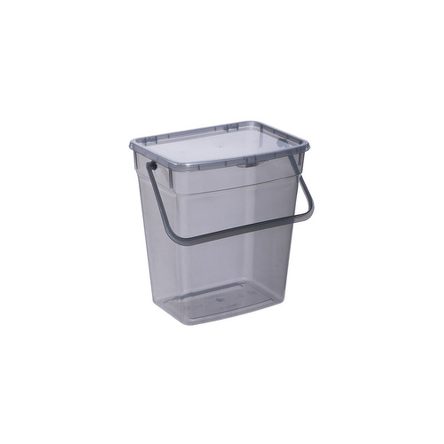 plast team Boîte à lessive, 10 litres, gris transparent