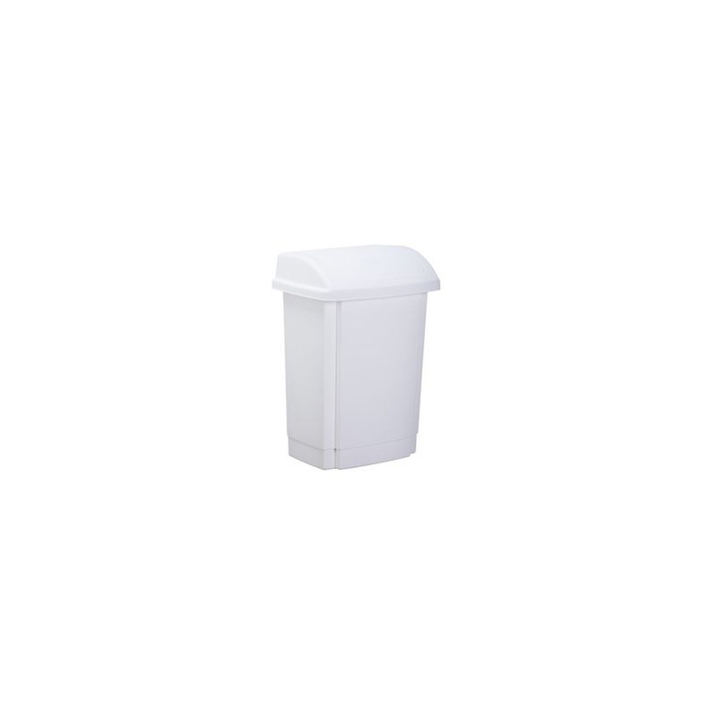 past team Poubelle à couvercle basculant, 25 litres, blanc