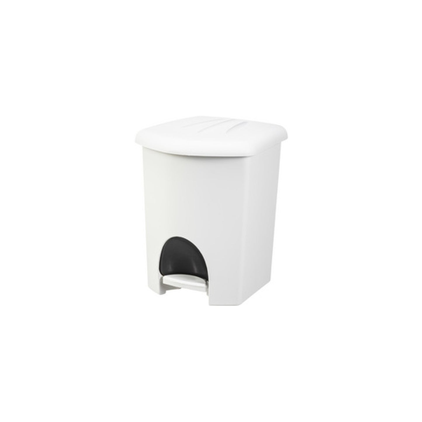 plast team Poubelle à pédale, 16 litres, blanc