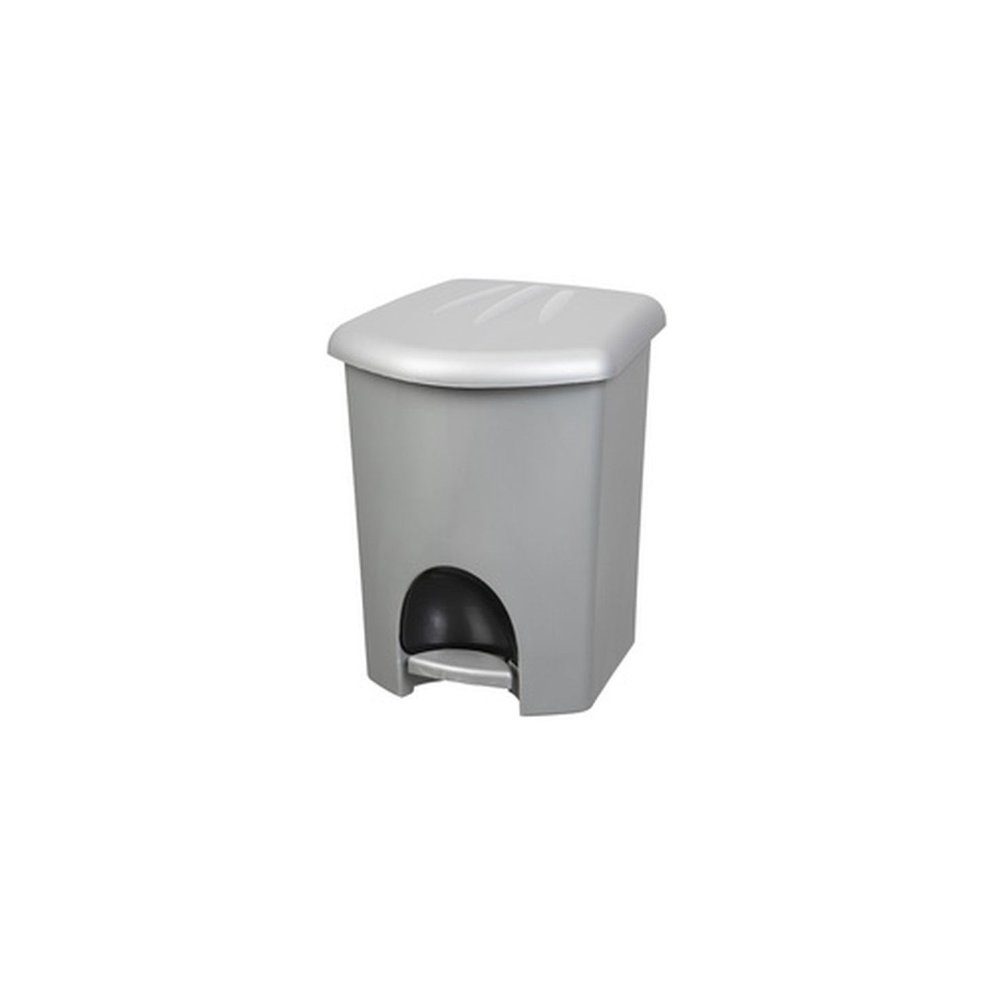 plast team Poubelle à pédale, 16 litres, argent