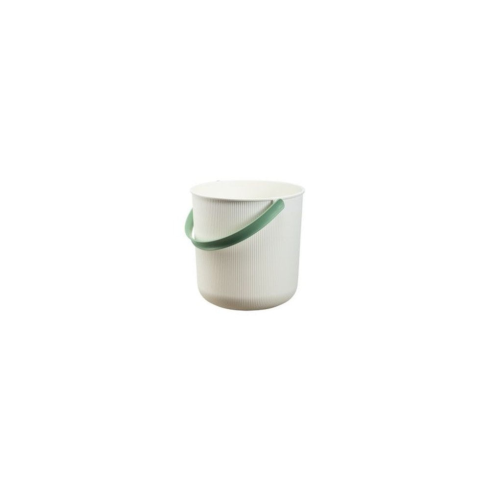 NHG Seau de rangement AKITA, 10 litres, blanc/vert