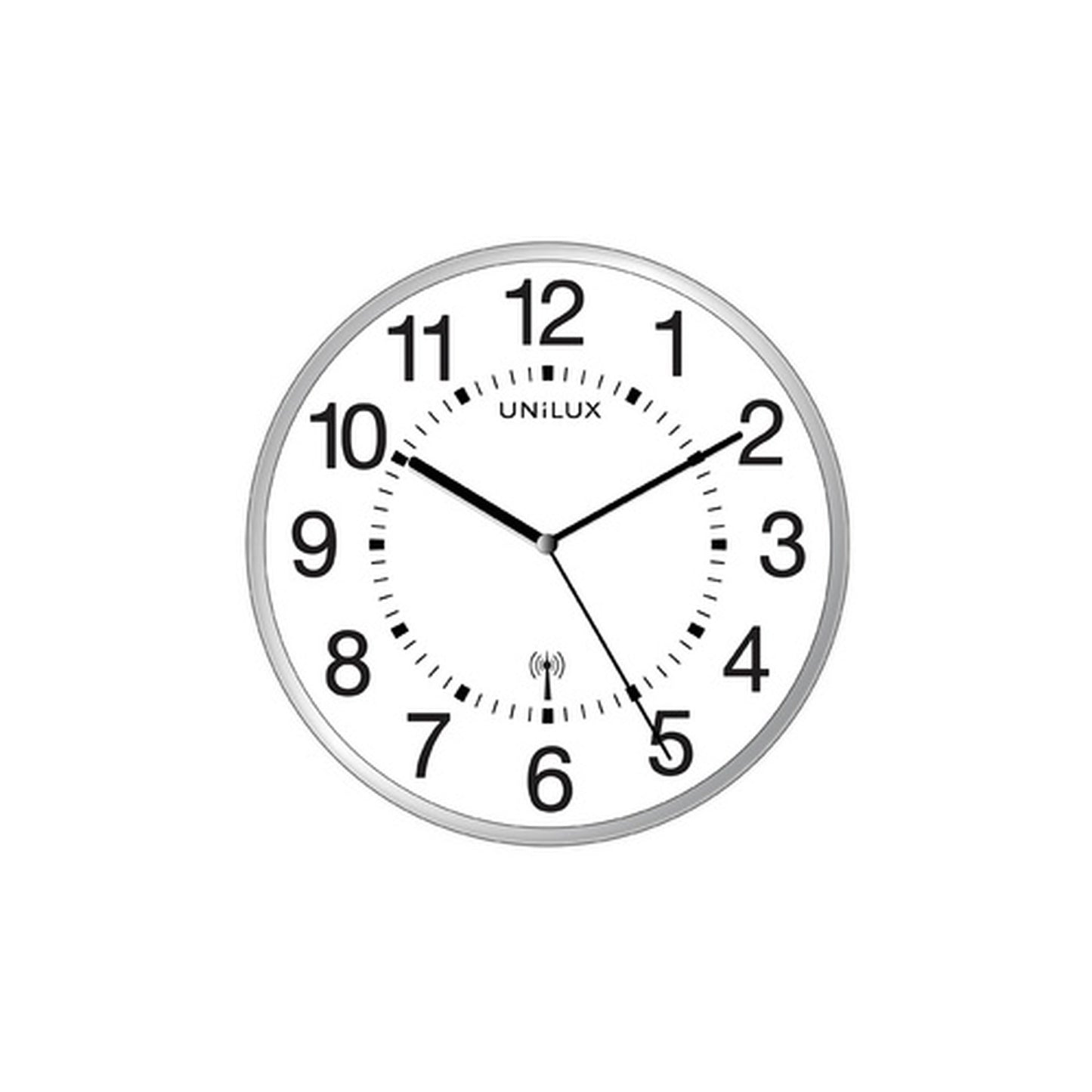UNiLUX Horloge murale radio-pilotée "MAXI WAVE", argent