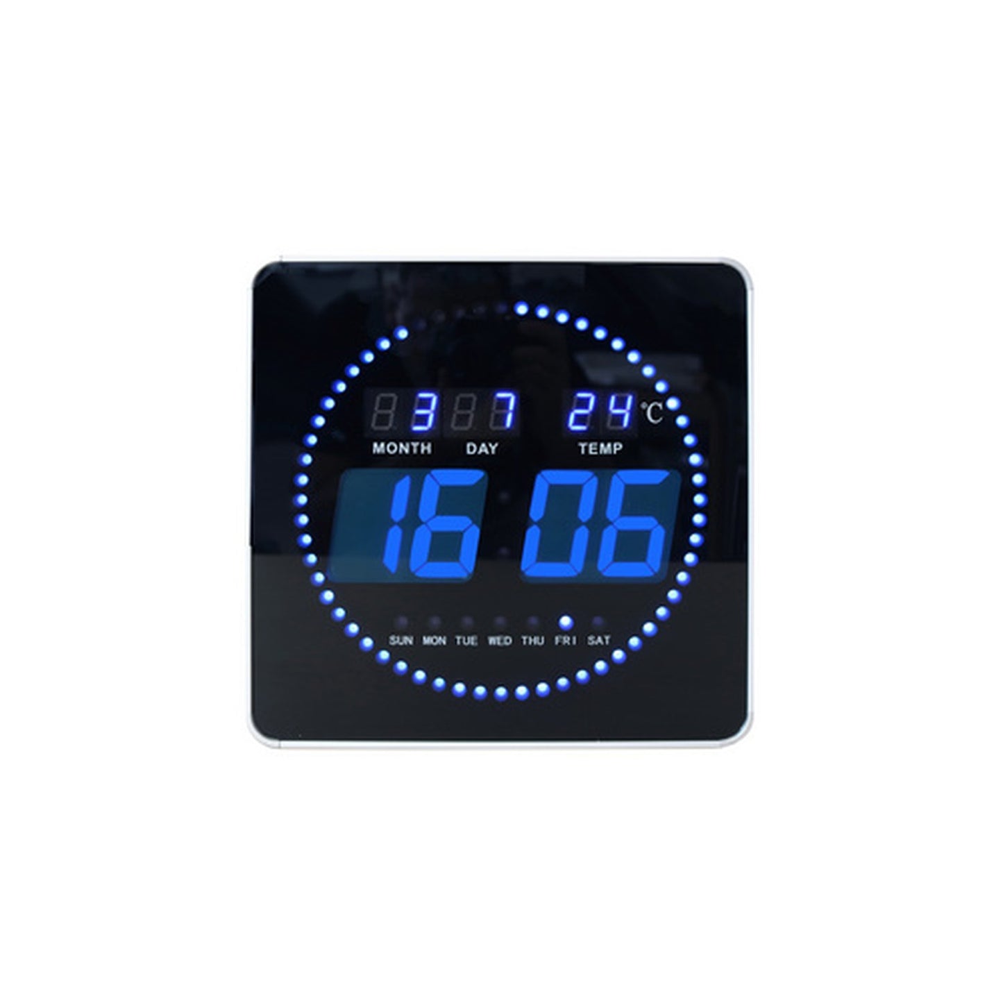 UNiLUX Horloge murale LED FLO, date/température, noir