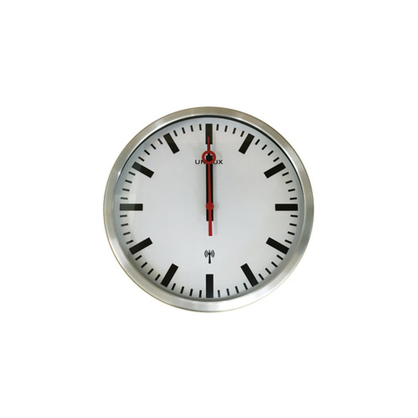 UNiLUX Horloge murale/horloge radio pilotée STATION, argent