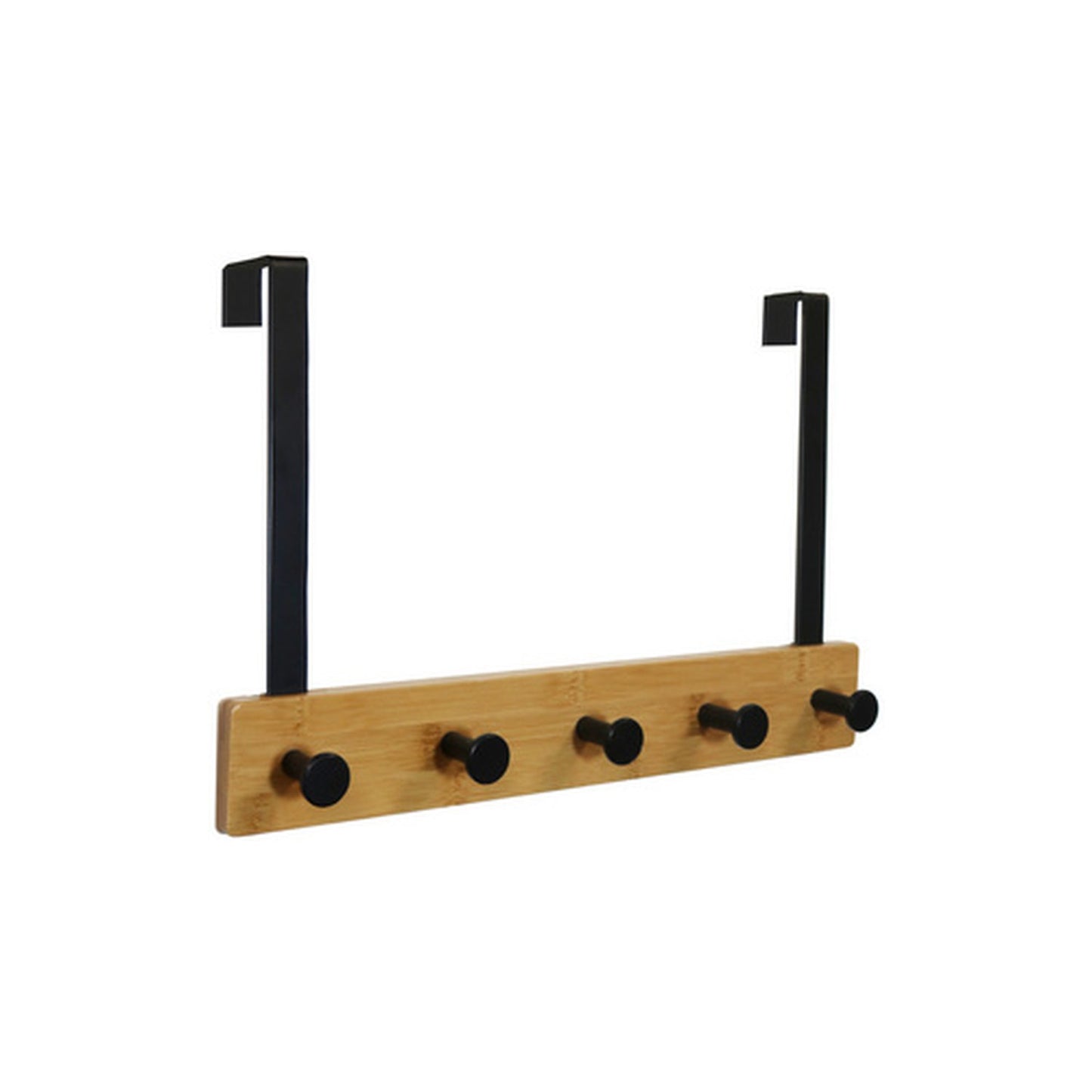 UNiLUX Patère de porte KARAKO, 5 crochets, noir / bambou