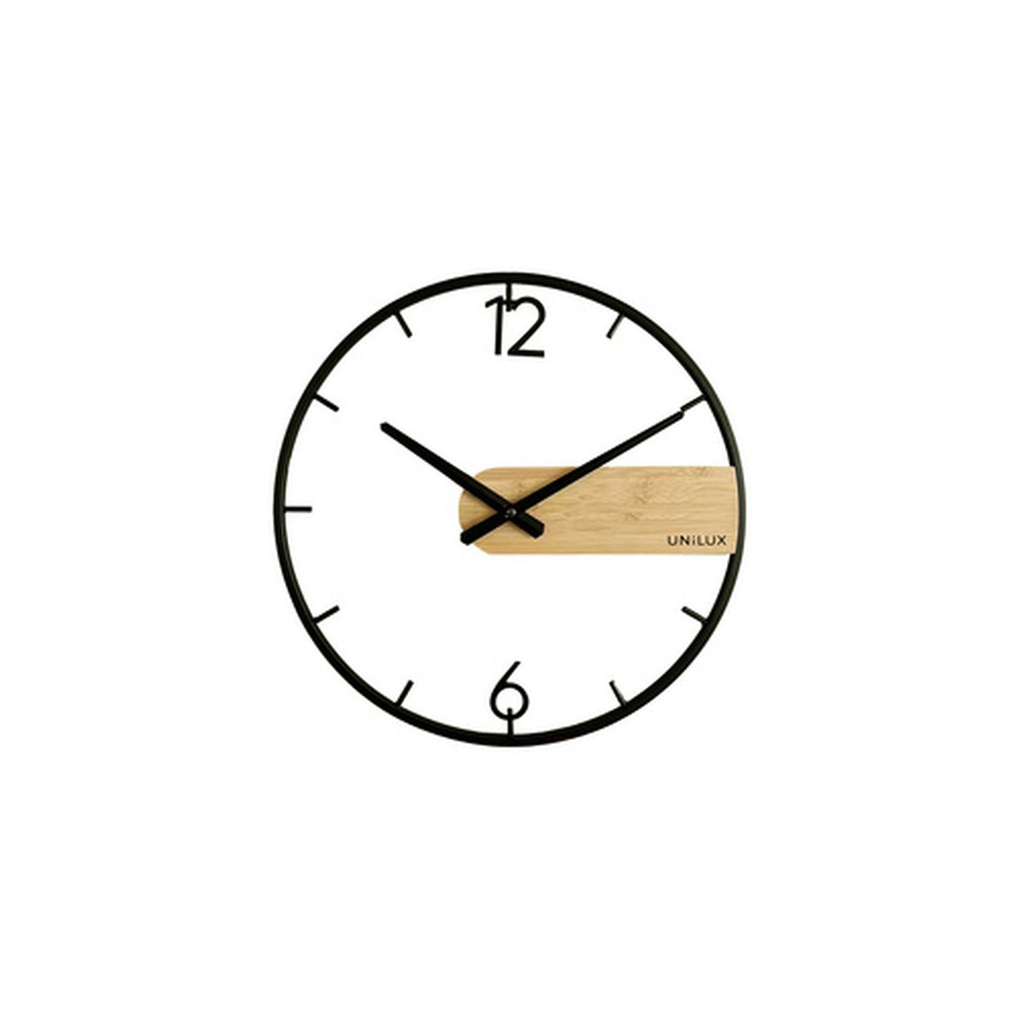 UNiLUX Horloge murale à quartz CIRCLE, noir/bambou