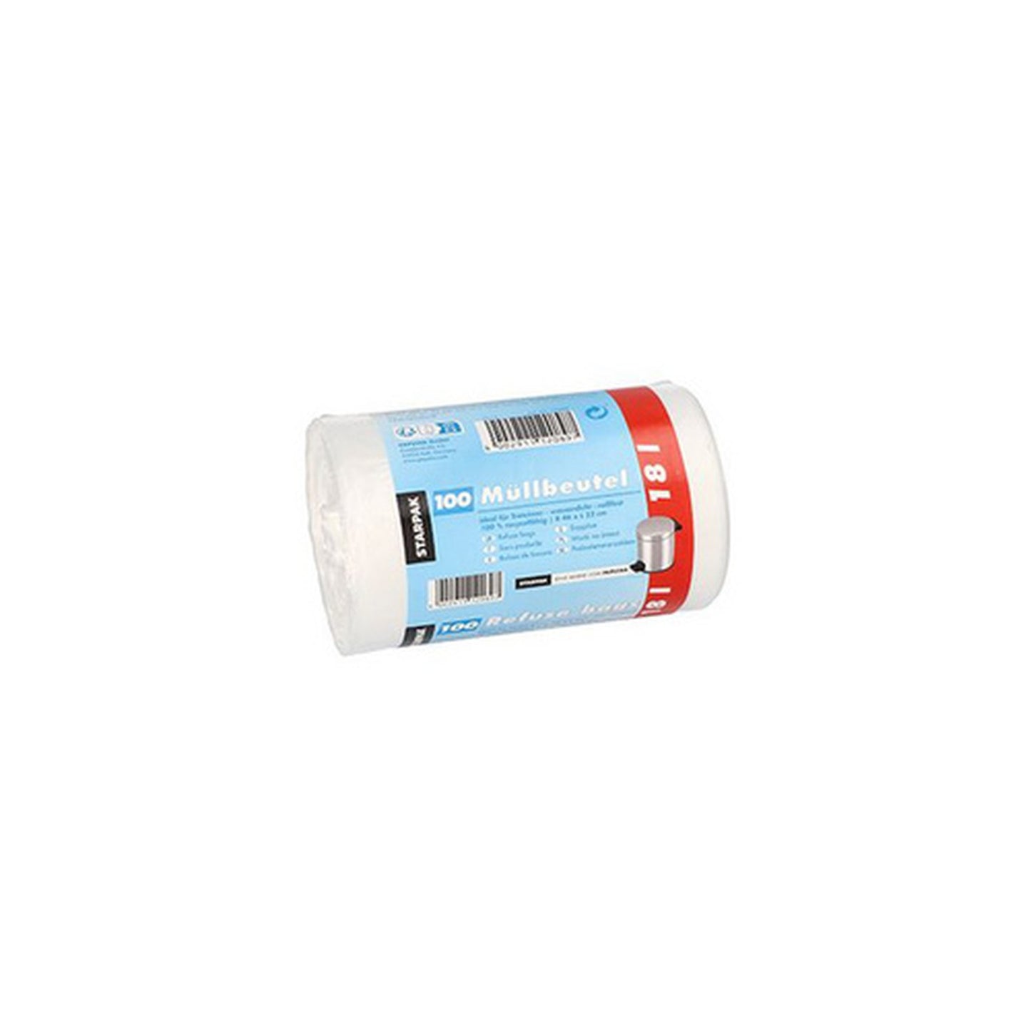 STARPAK Sac poubelle HDPE, 18 litres, blanc