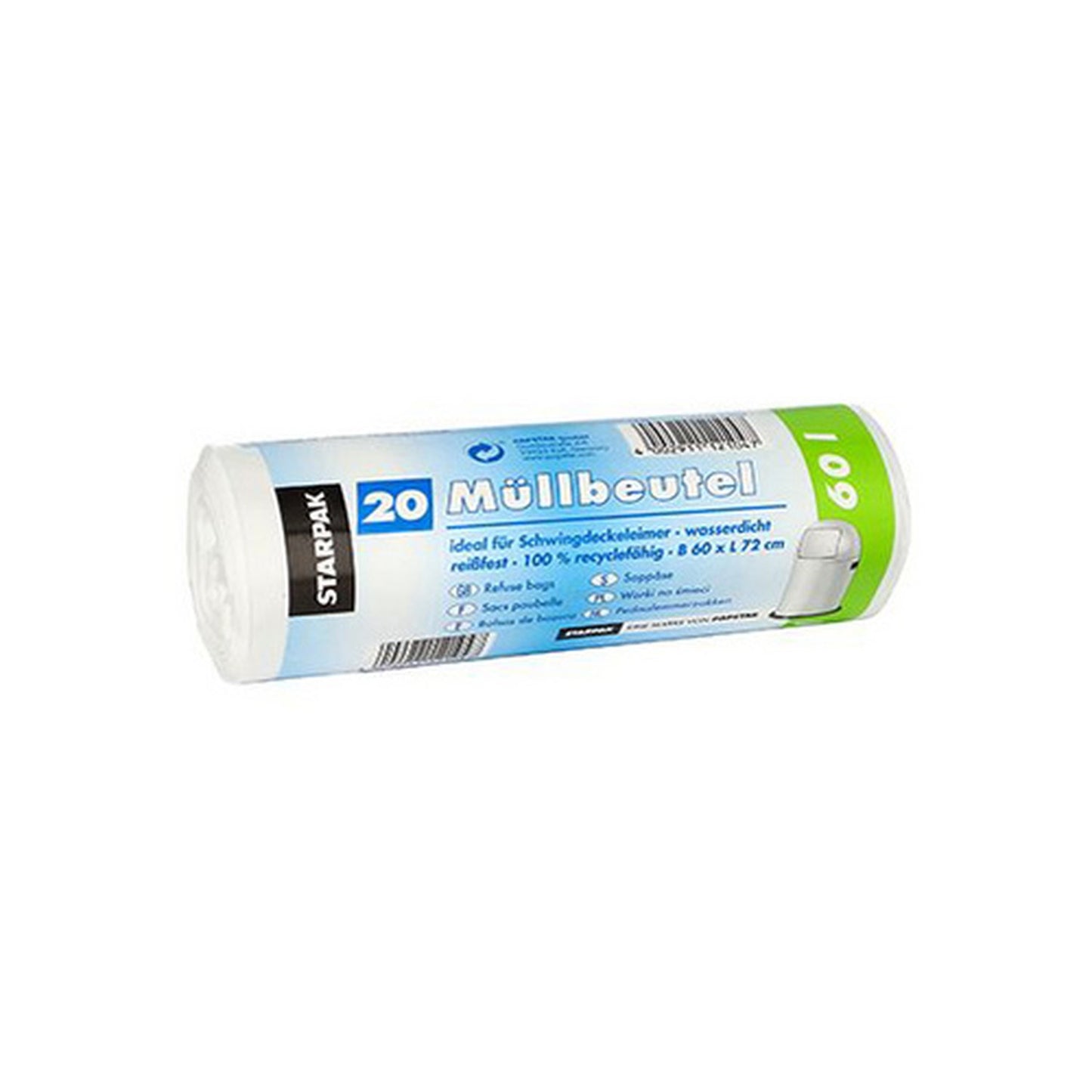 STARPAK Sac poubelle LDPE, 60 litres, blanc