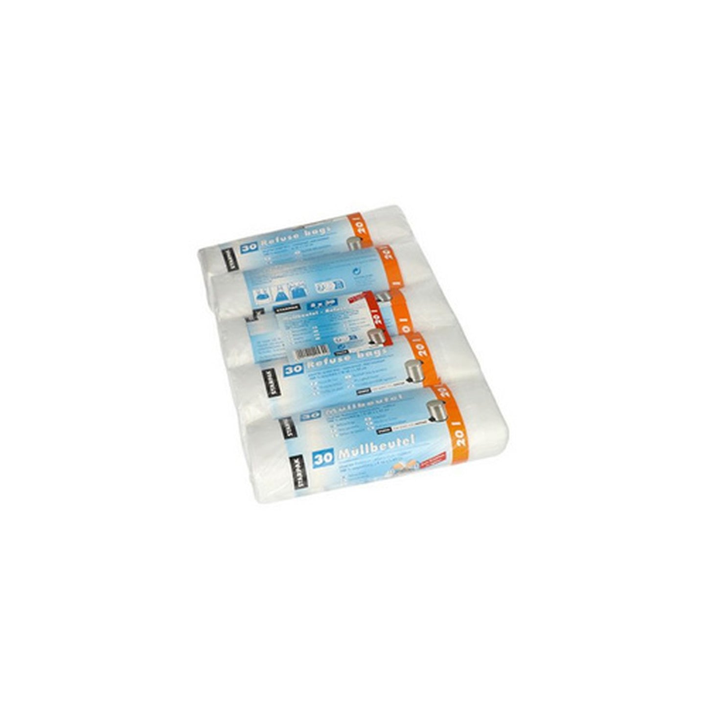 STARPAK Sac poubelle HDPE à liens coulissants, 20 litres