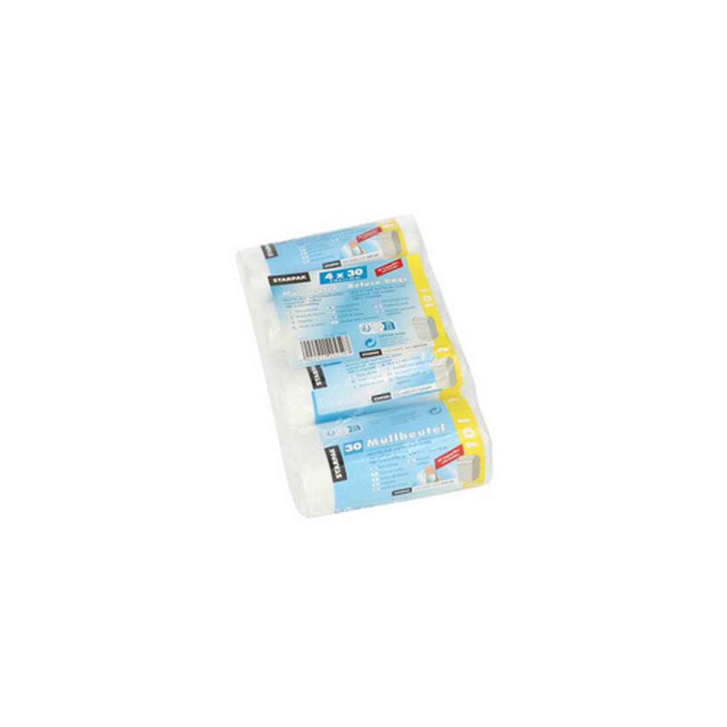 STARPAK Sac poubelle HDPE, 10 litres, transparent