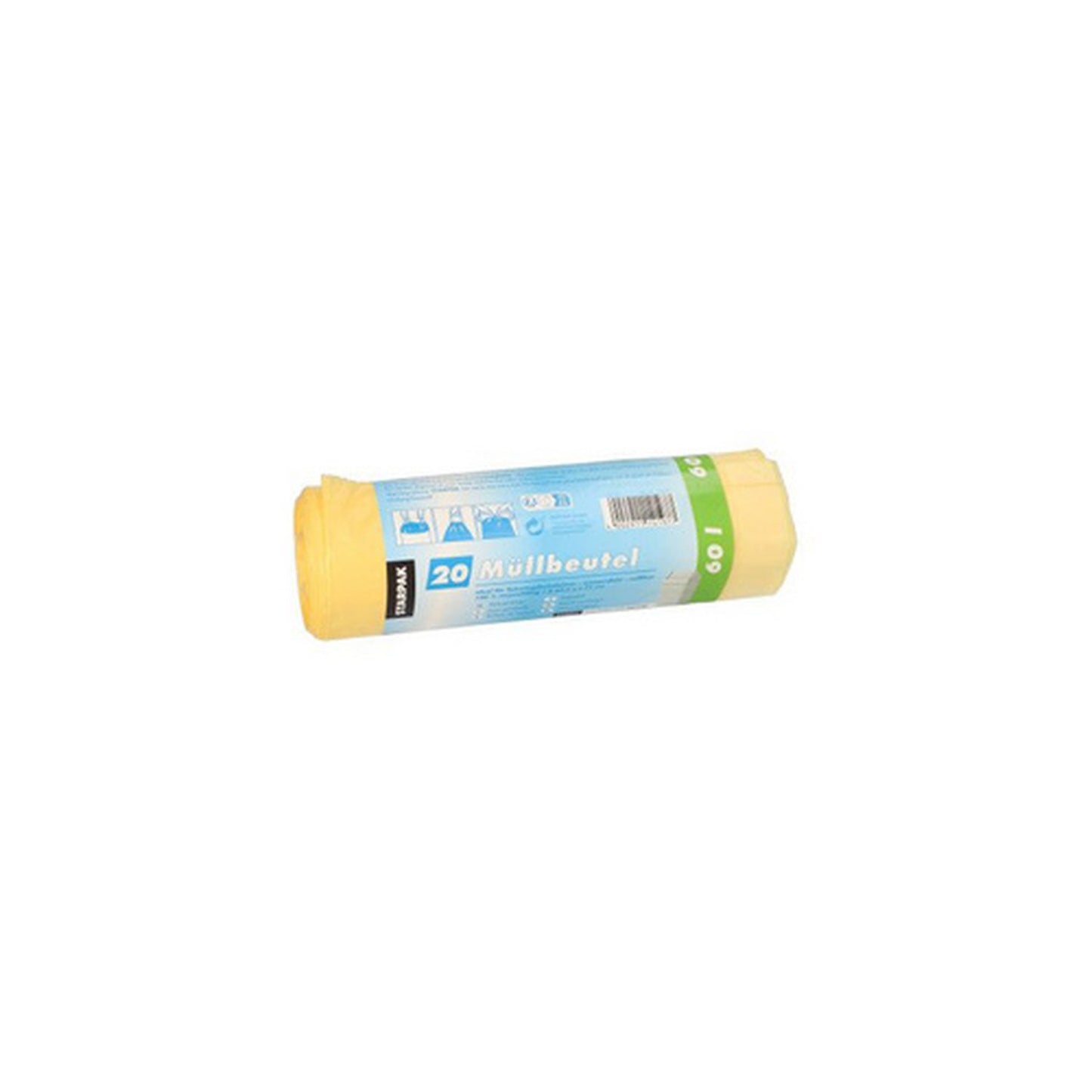 STARPAK Sac poubelle LDPE à liens coulissants, 60 L, jaune