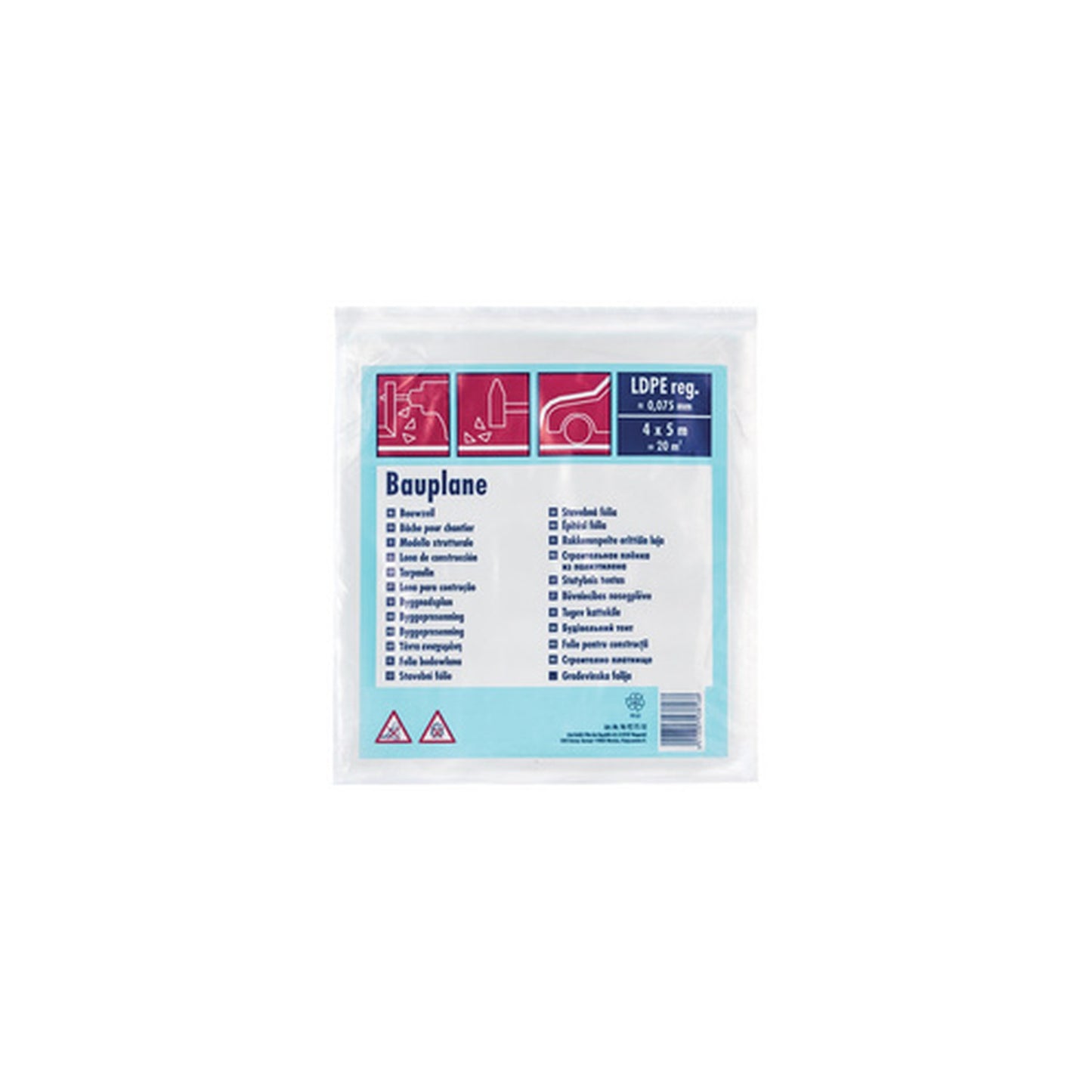 WESTEX Bâche de chantier LDPE, 75 microns, 4 x 5m, noir