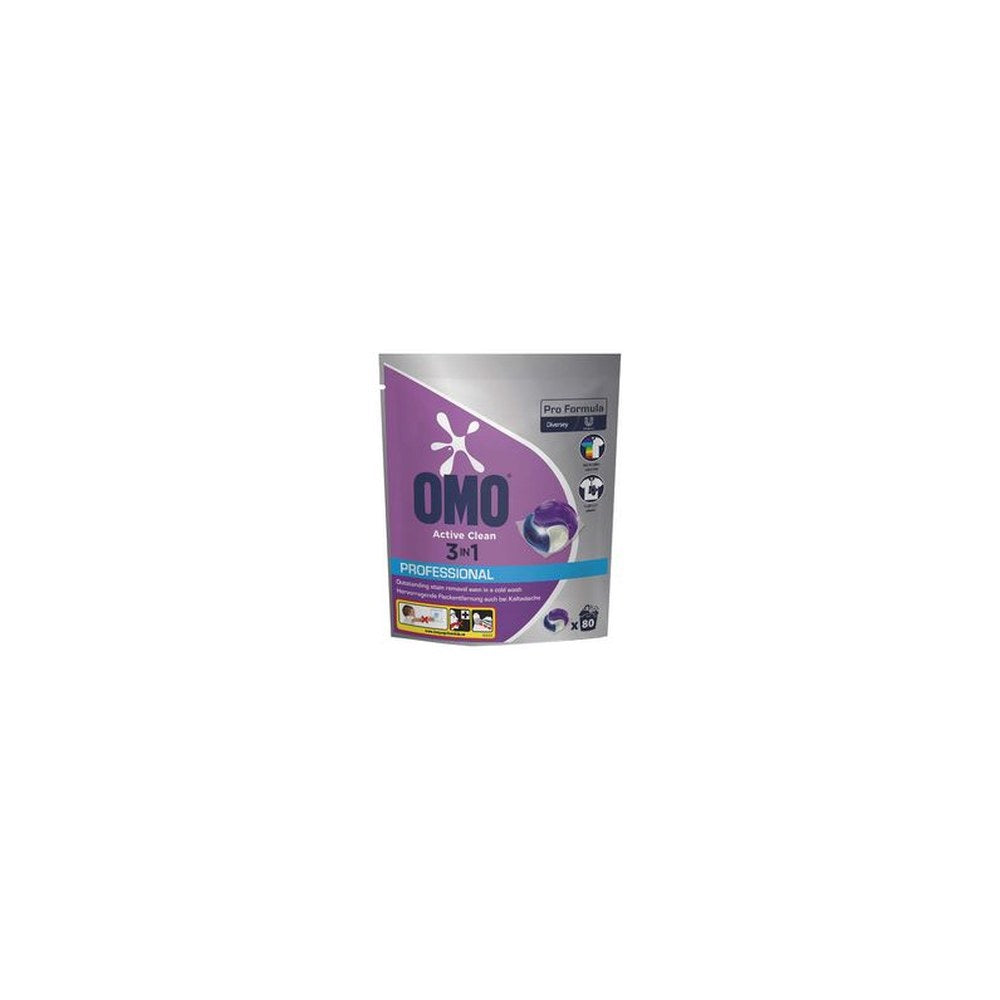 OMO Professional Lessive Pods Active Clean 3en1, 80 lavages