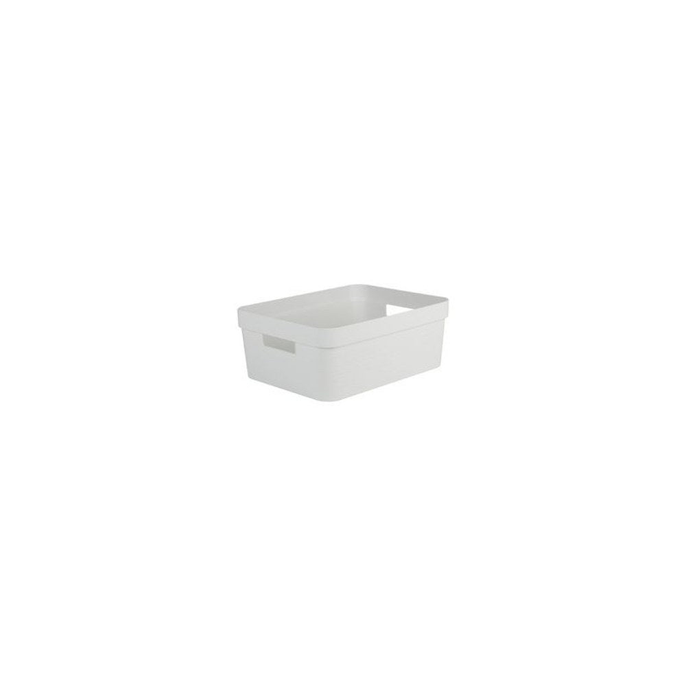 EDA Boîte de rangement STONE, 6 litres, PP, blanc