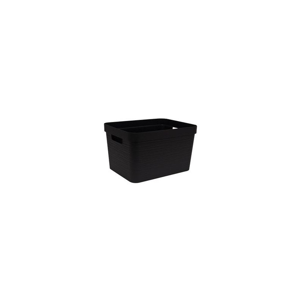 EDA Boîte de rangement STONE, 30 litres, PP, noir
