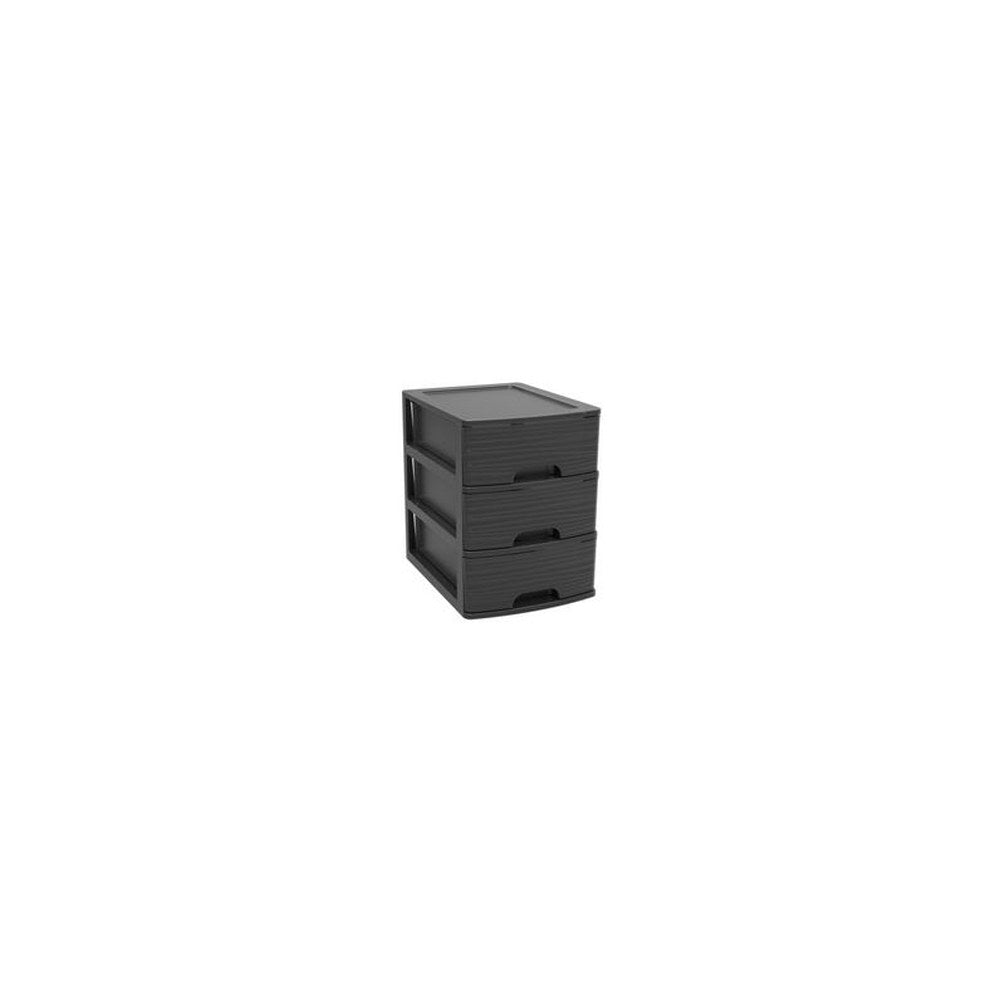 EDA Module de classement STONE, A5, 3 tiroirs, PP, noir