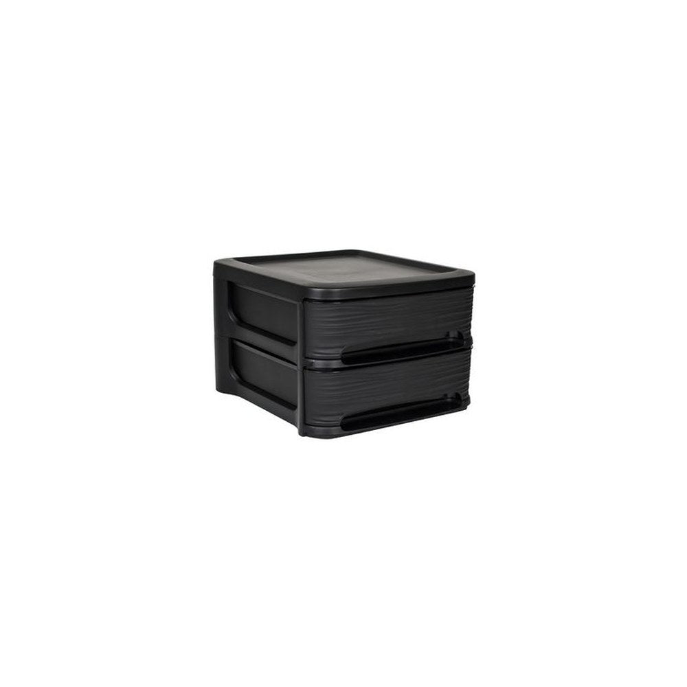 EDA Module de classement STONE, 2 tiroirs, PP, noir