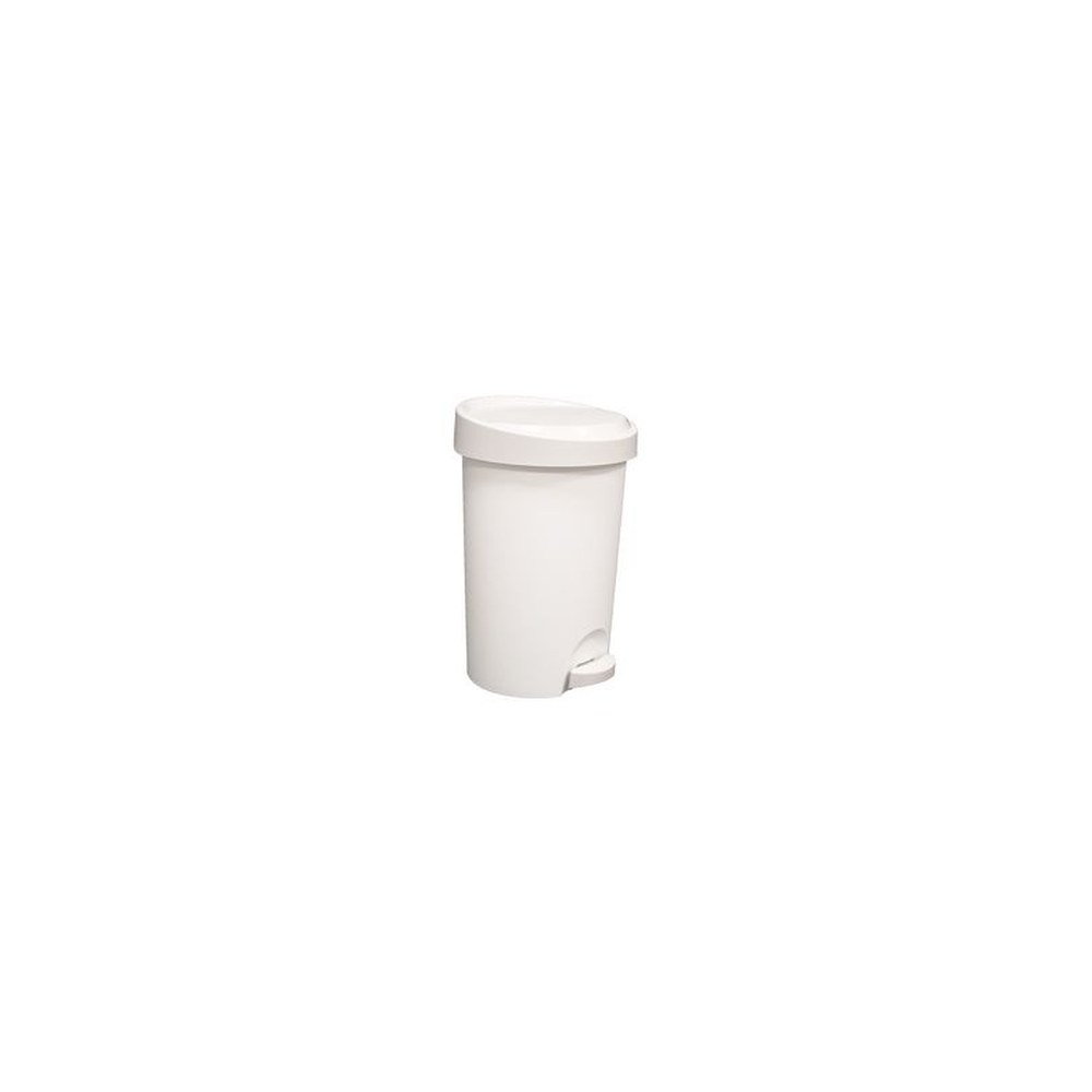 EDA Poubelle à pédale Stepy, 15 litres, PP, blanc