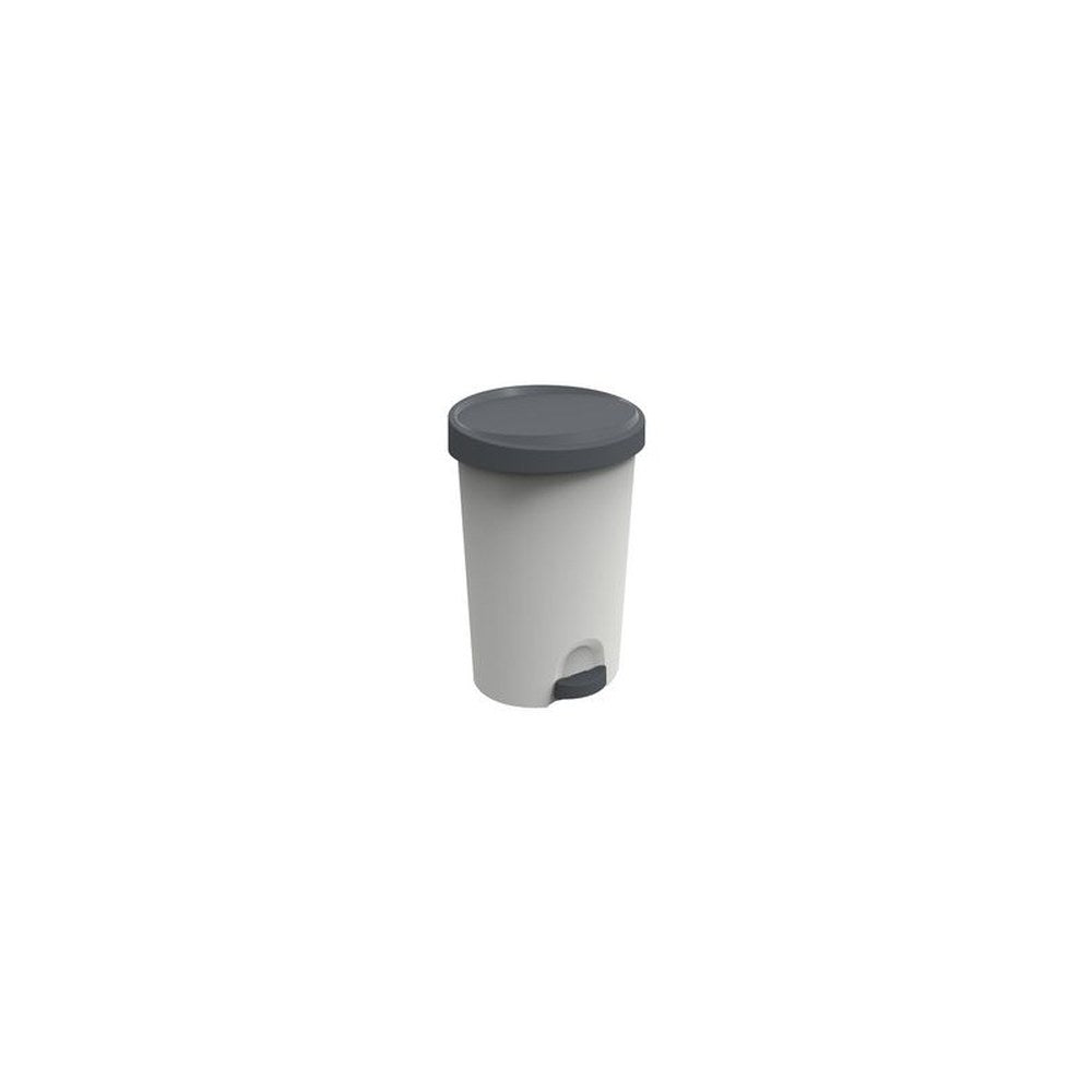 EDA Poubelle à pédale Stepy, 45 litres, PP, gris/anthracite