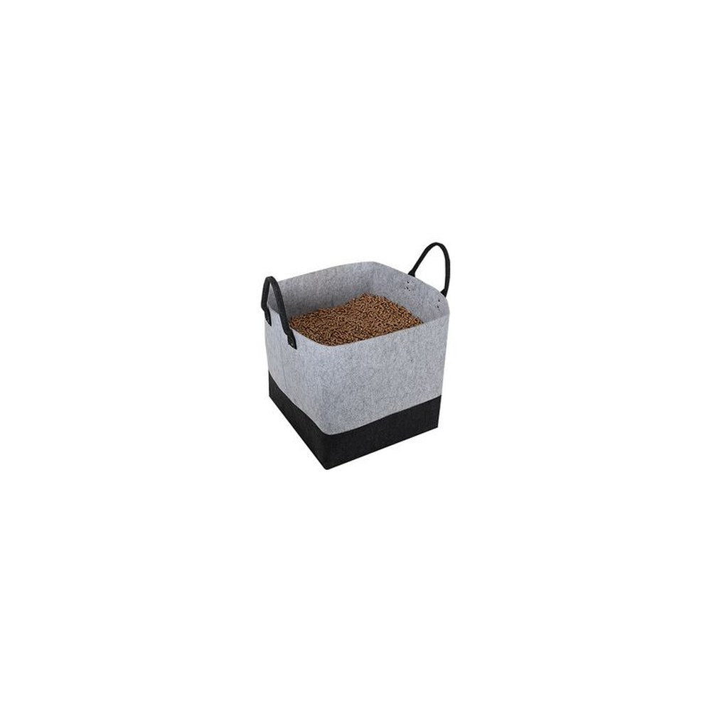 EDA Sac pour pellets, en feutre, 60 litres, gris/noir