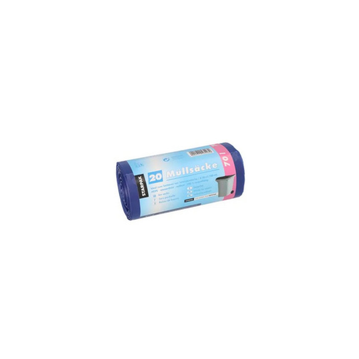 STARPAK Sac poubelle HDPE, 70 litres, bleu