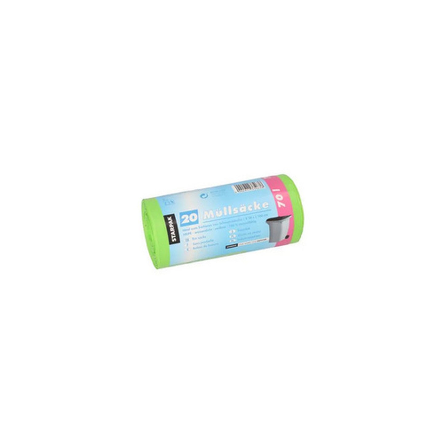 STARPAK Sac poubelle HDPE, 70 litres, vert