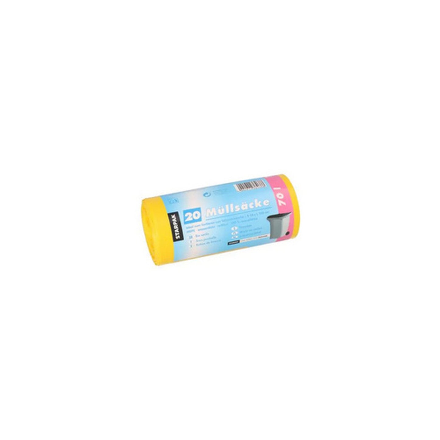 STARPAK Sac poubelle HDPE, 70 litres, jaune