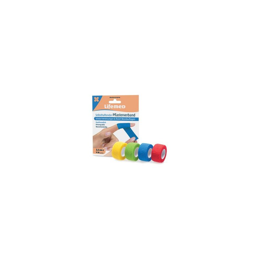 Lifemed Bande cohésive, auto-adhésive, assorti