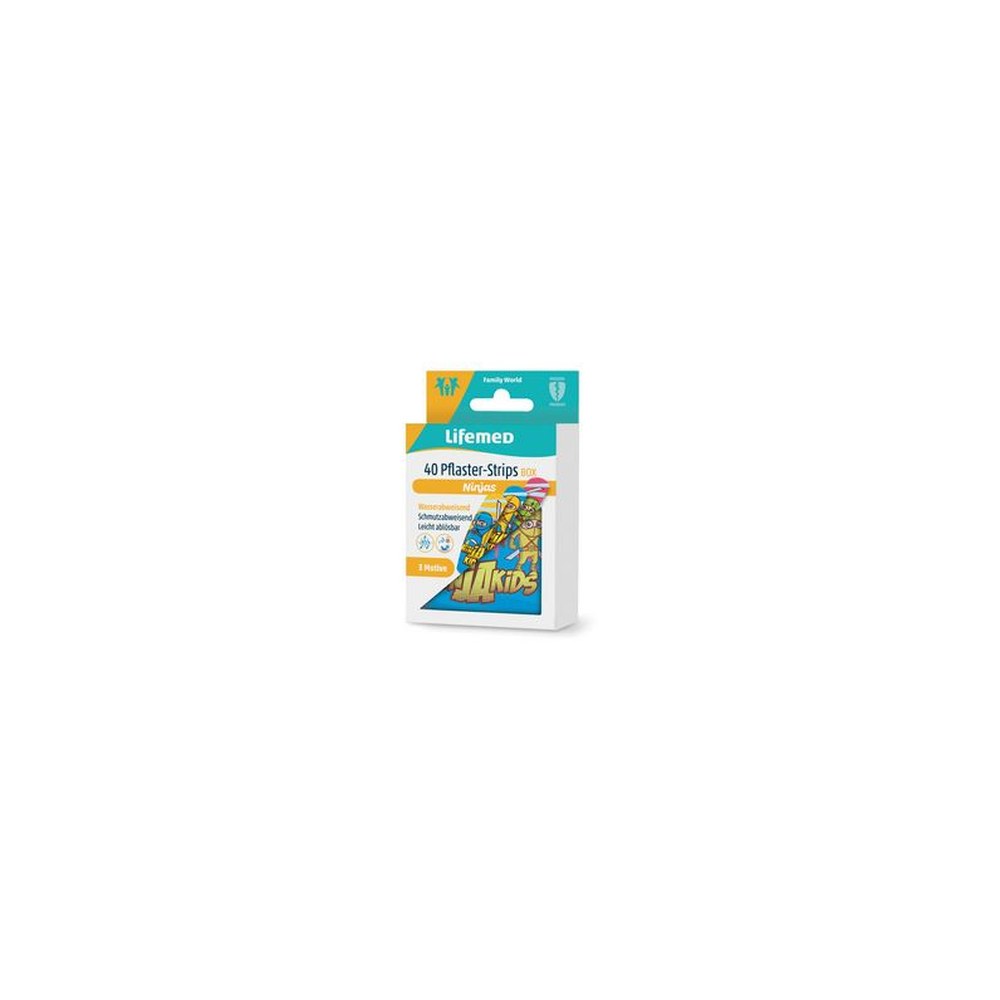 Lifemed Pansement pour enfants "Ninjas", 40, boîte métal
