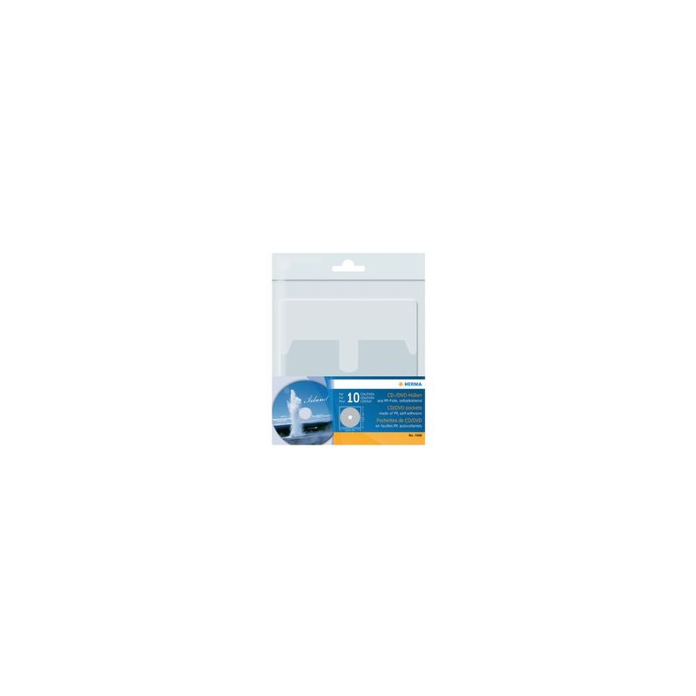 HERMA pochette autocollante pour 1 CD/DVD, en PP,