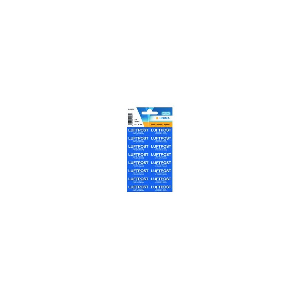 HERMA Textetiketten "MIT LUFTPOST", 12 x 40 mm, blau / weiß