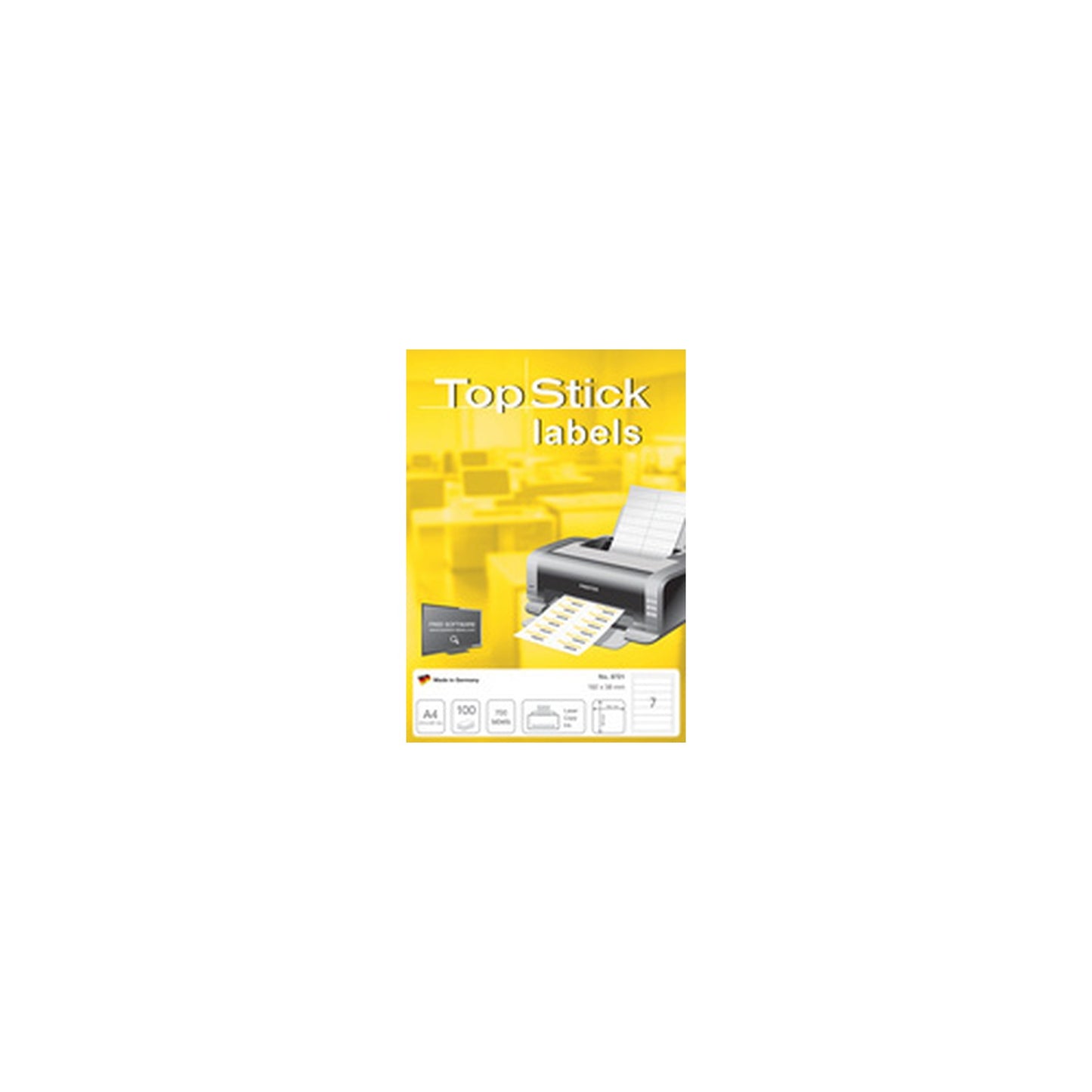 TOP STICK Etiquette pour dos de classeur, 192 x 38 mm, blanc