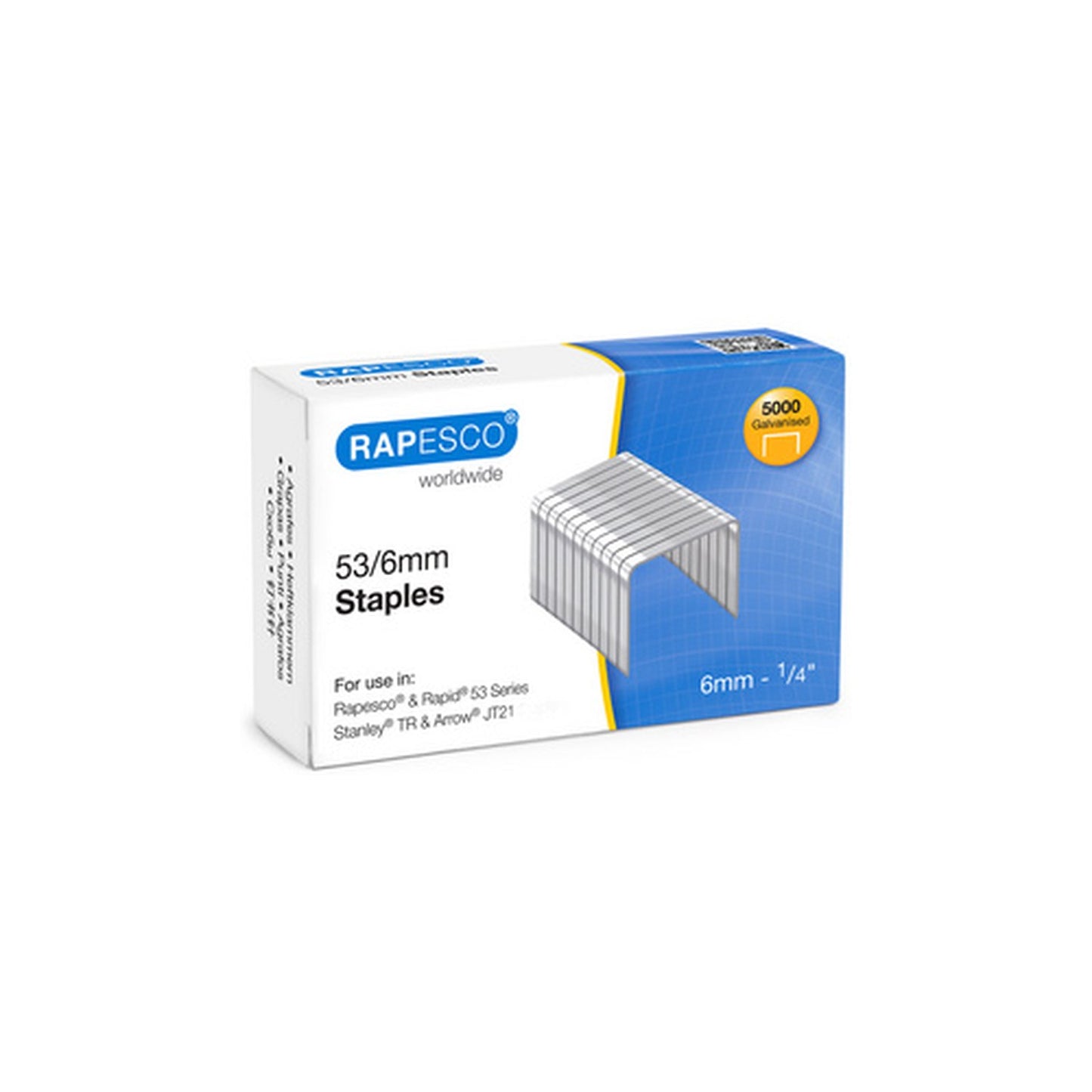RAPESCO Agrafe Optima 53/6, 5.000 pièces, galvanisé