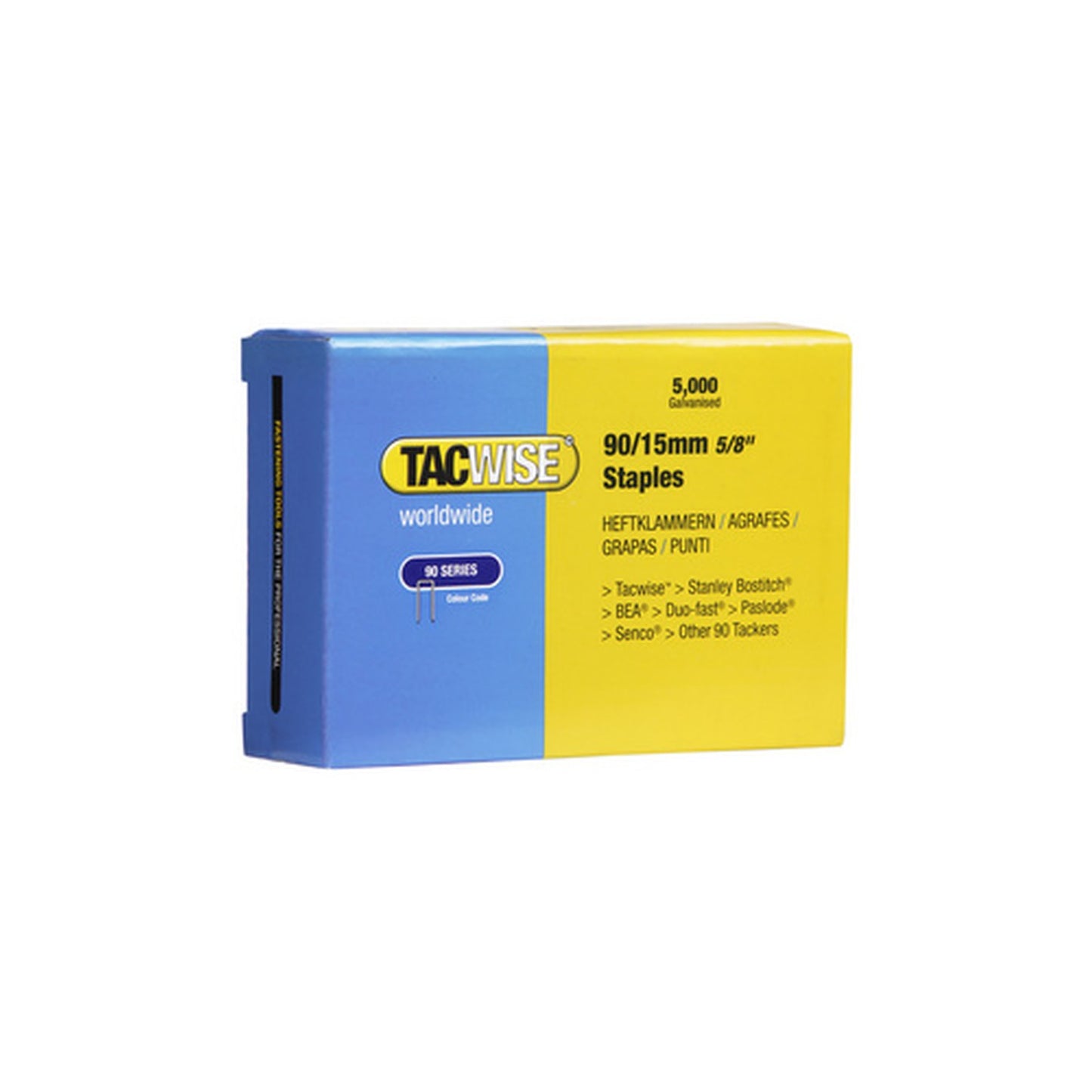 TACWISE Agrafes étroites 90/30 mm galvanisées, 5.000 pièces