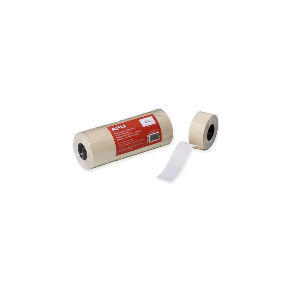 APLI Etiquette pour pince à étiqueter, 26 x 16 mm, blanc