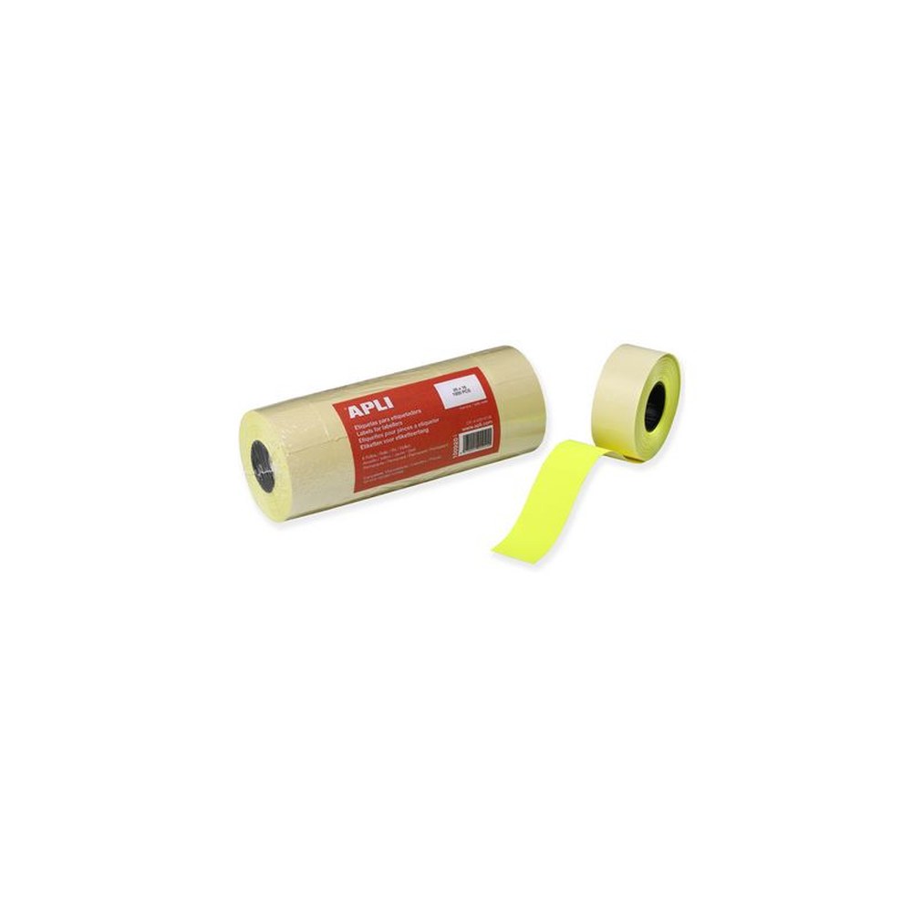 APLI Etiquette pour pince à étiqueter, 26 x 16 mm, jaune