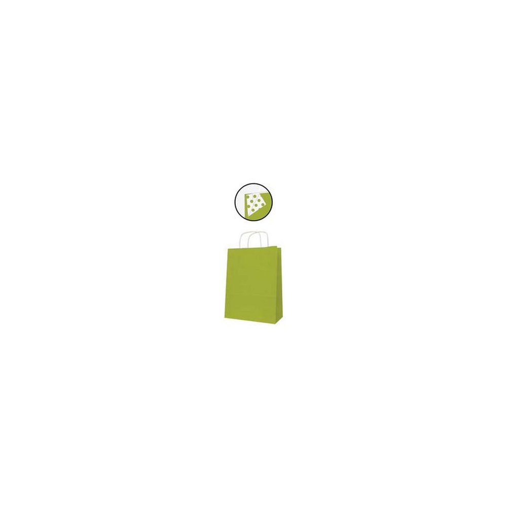 APLI Sac en papier, kraft, moyen, vert lime