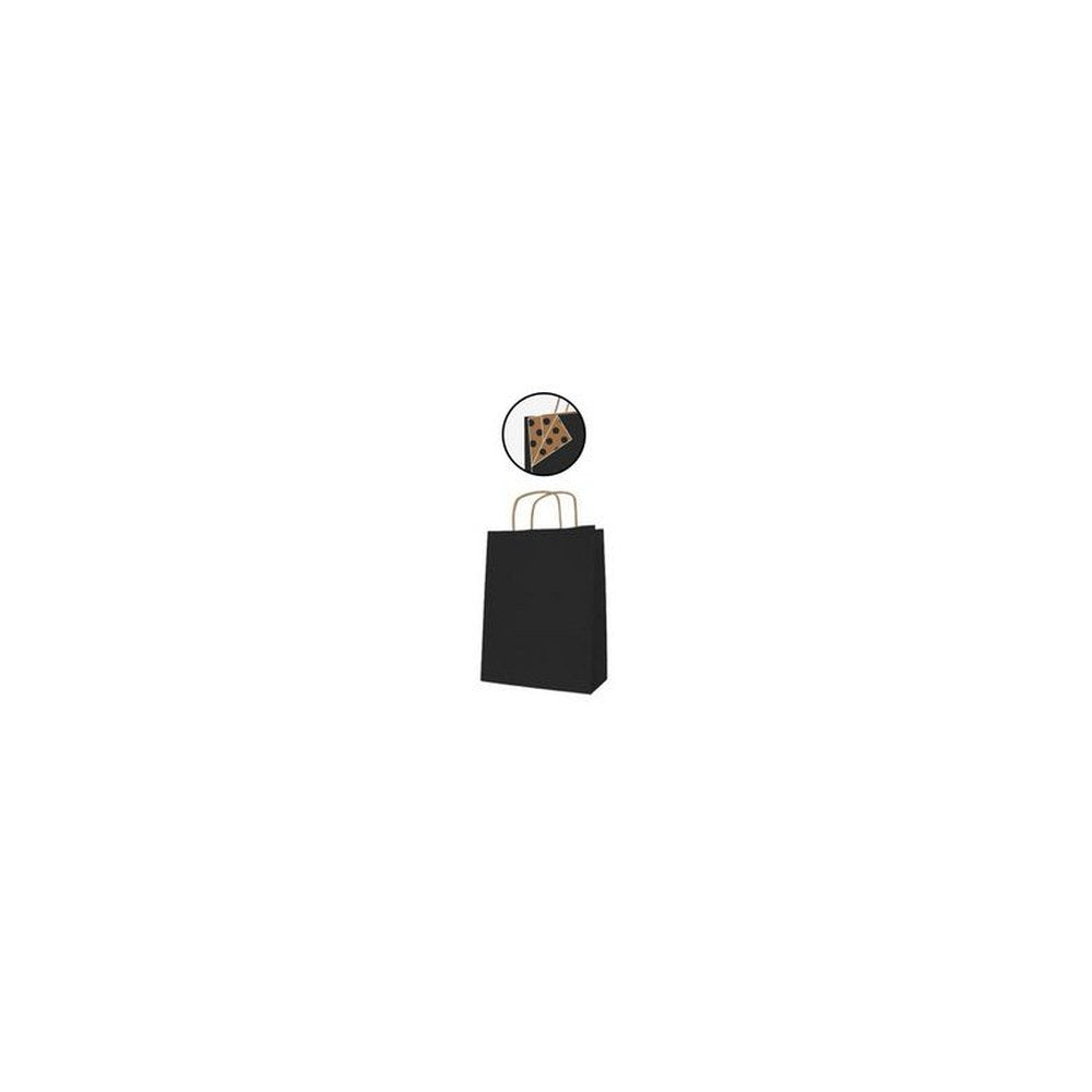 APLI Sac en papier, en kraft, moyen, noir