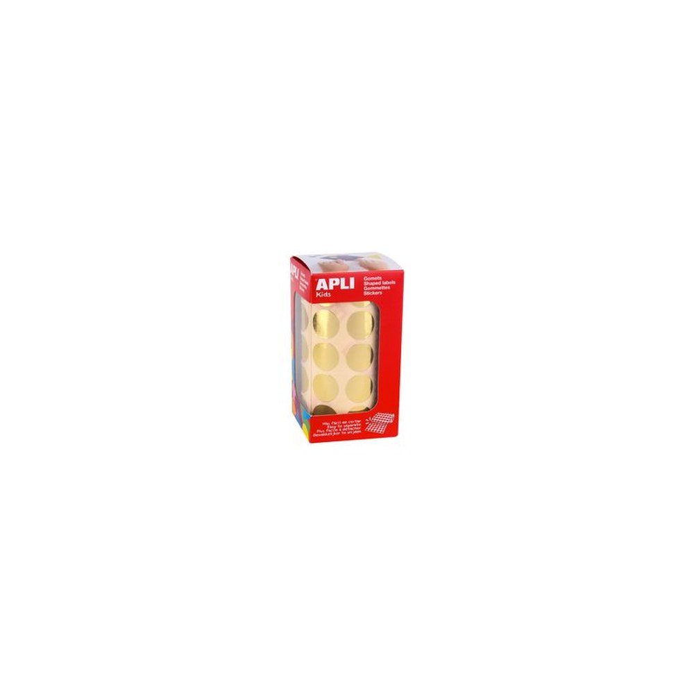 APLI kids Gommettes "Rond" en rouleau, or