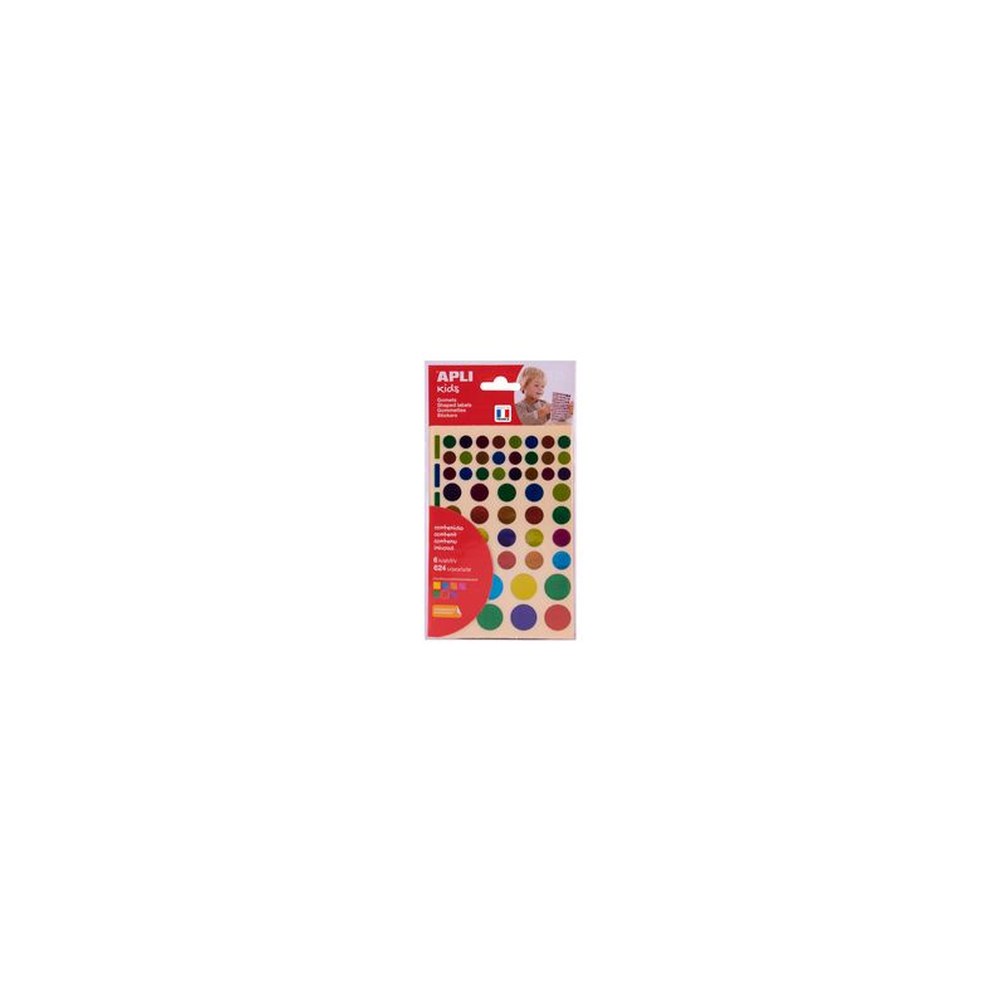 APLI kids Gommettes "Rond" couleurs métallisées, assorti