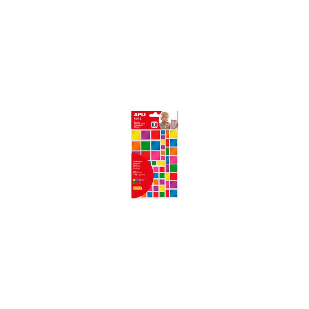 APLI kids Gommettes "Carré" couleurs métallisées, assorti