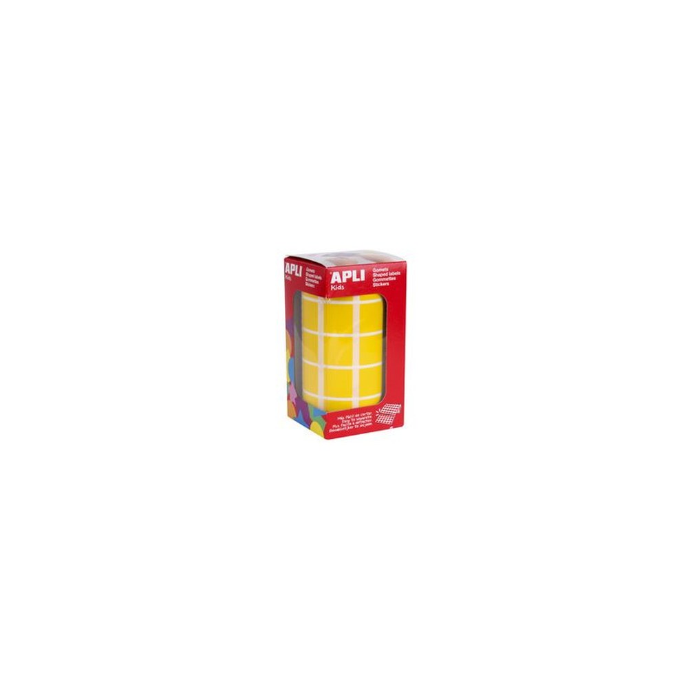 APLI Kids Gommette de couleur "carré", en rouleau, jaune