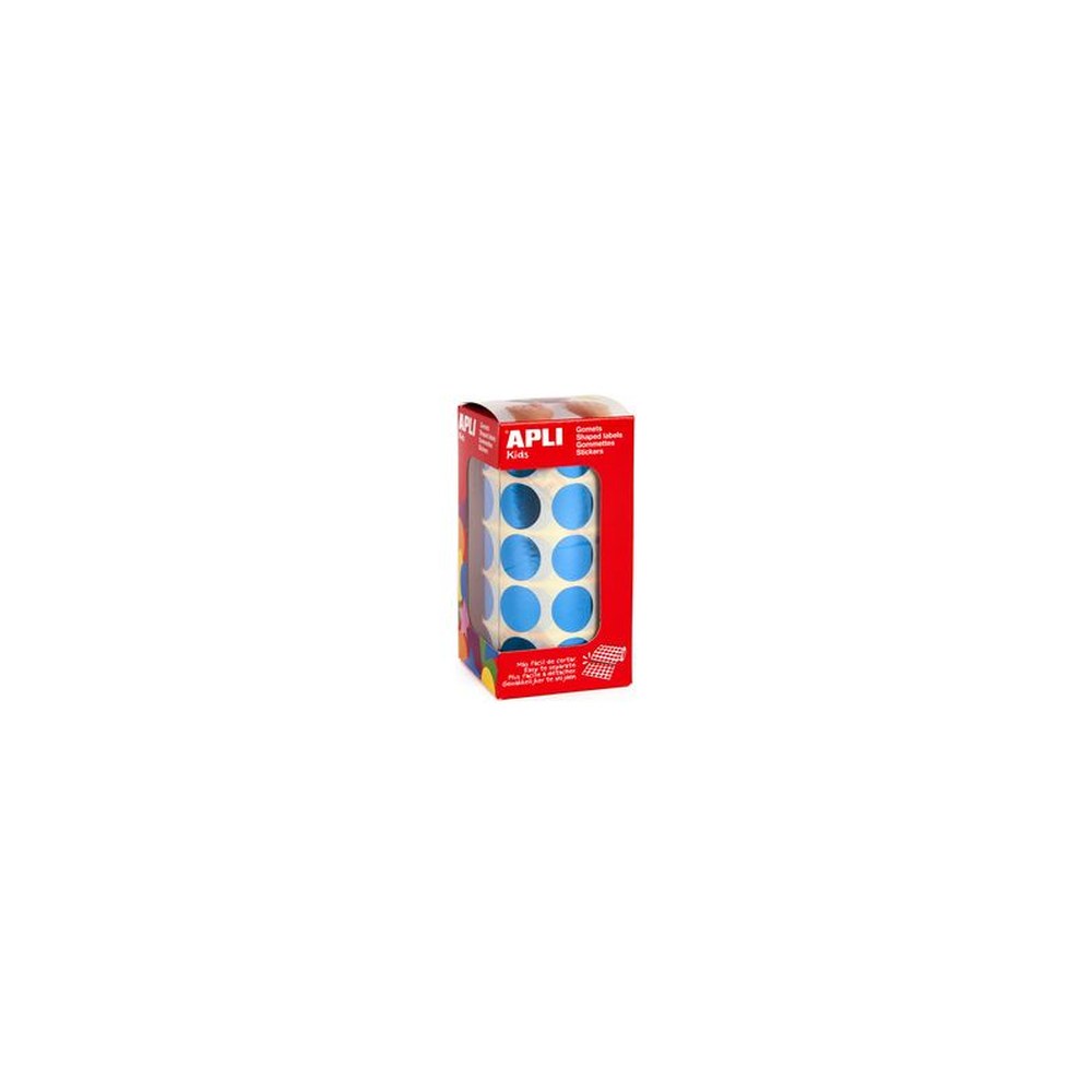 APLI kids Gommettes "Rond" en rouleau, bleu métallisé
