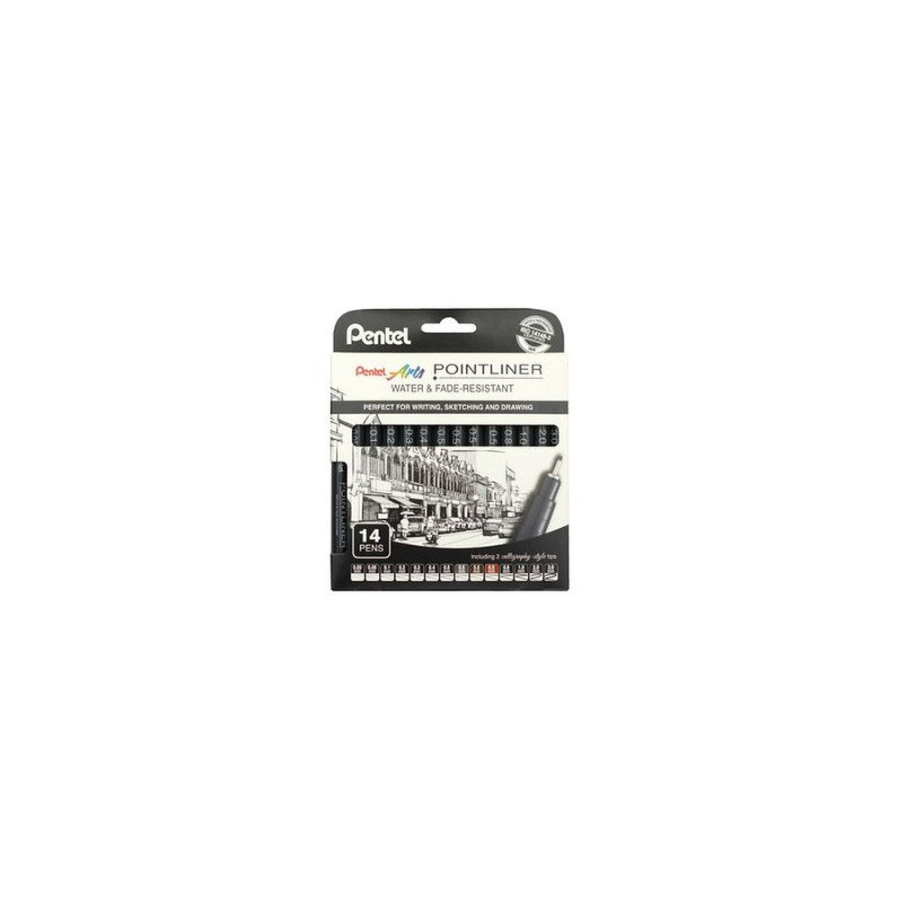 Pentel Feutre technique permanent Pointliner, set de 14