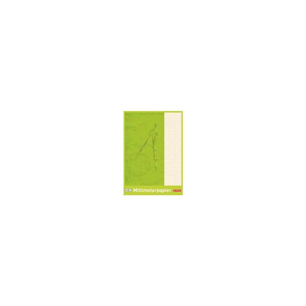 herlitz Bloc de papier millimétré A4, 80 g/m2, 25 feuilles