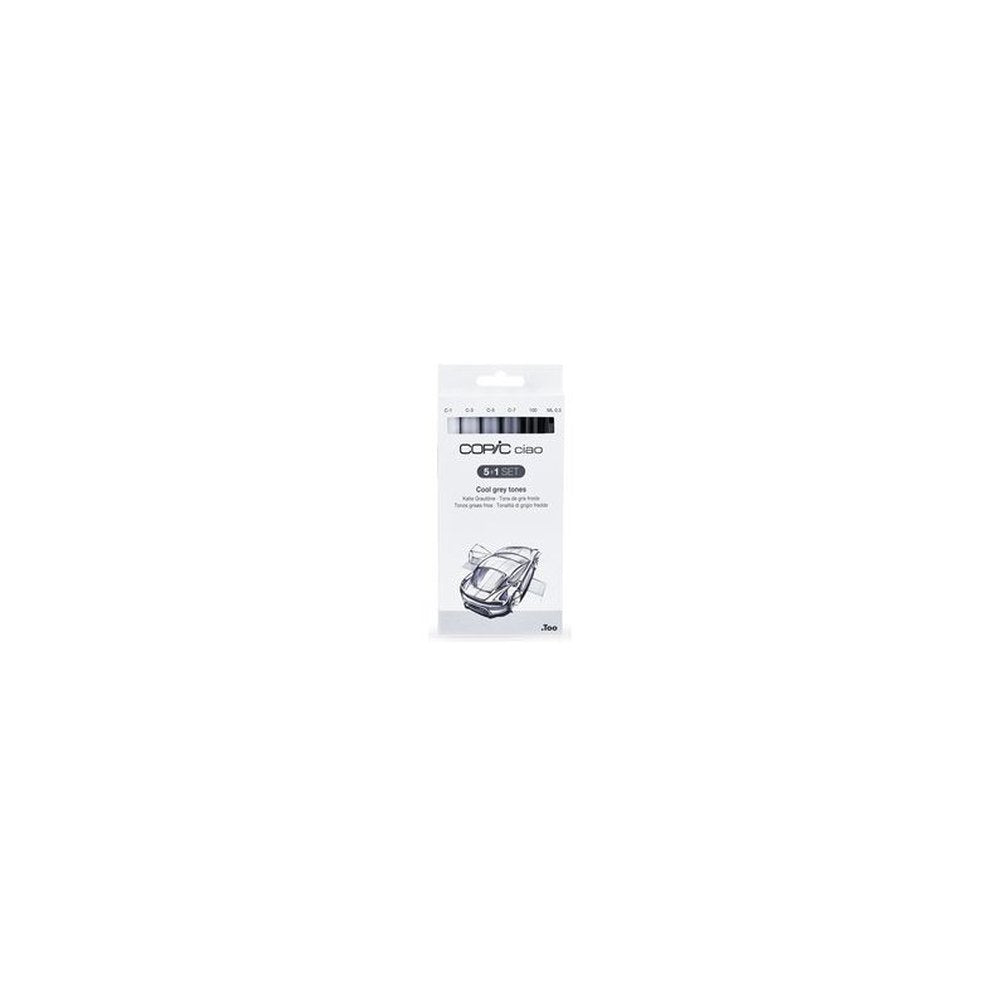 COPIC Kit de marqueurs ciao 5+1, couleurs grises