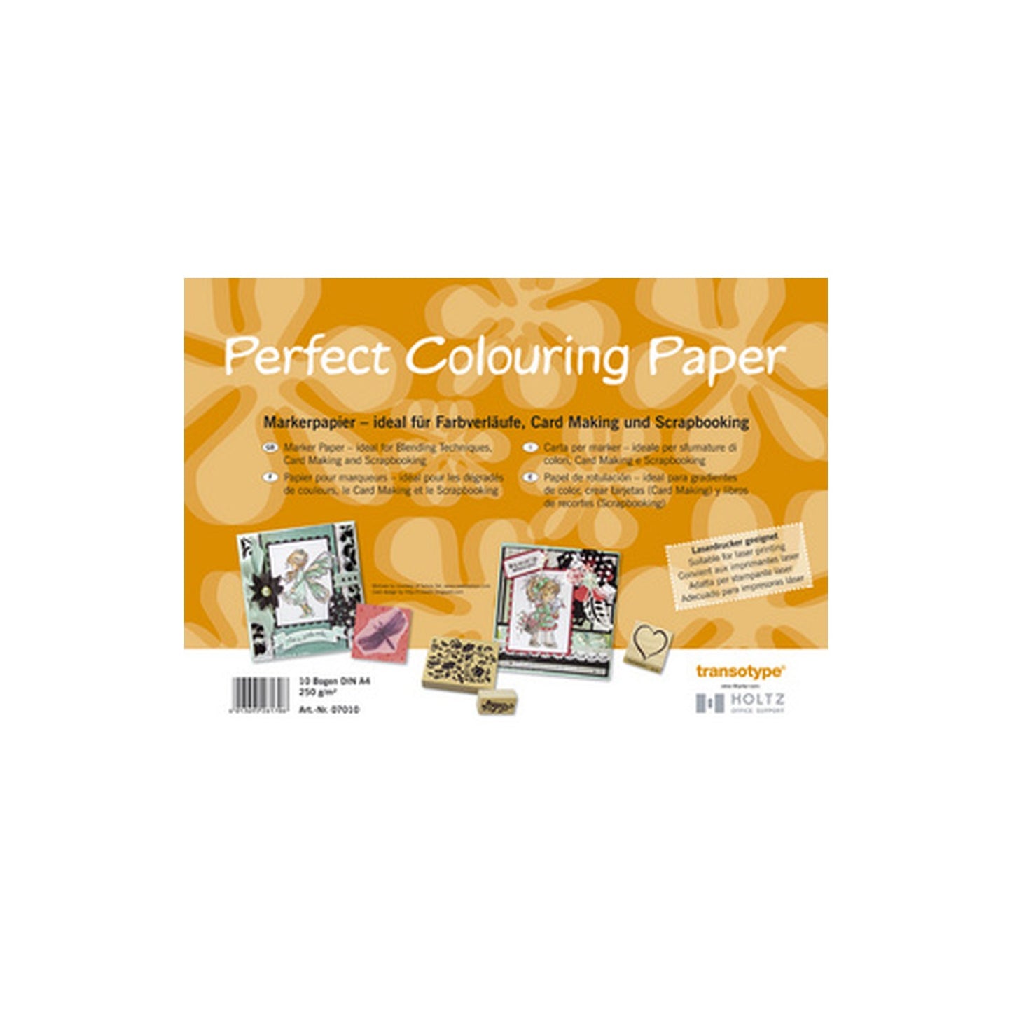 transotype Papier A4 pour marqueurs, 250g/m2, 10 feuilles