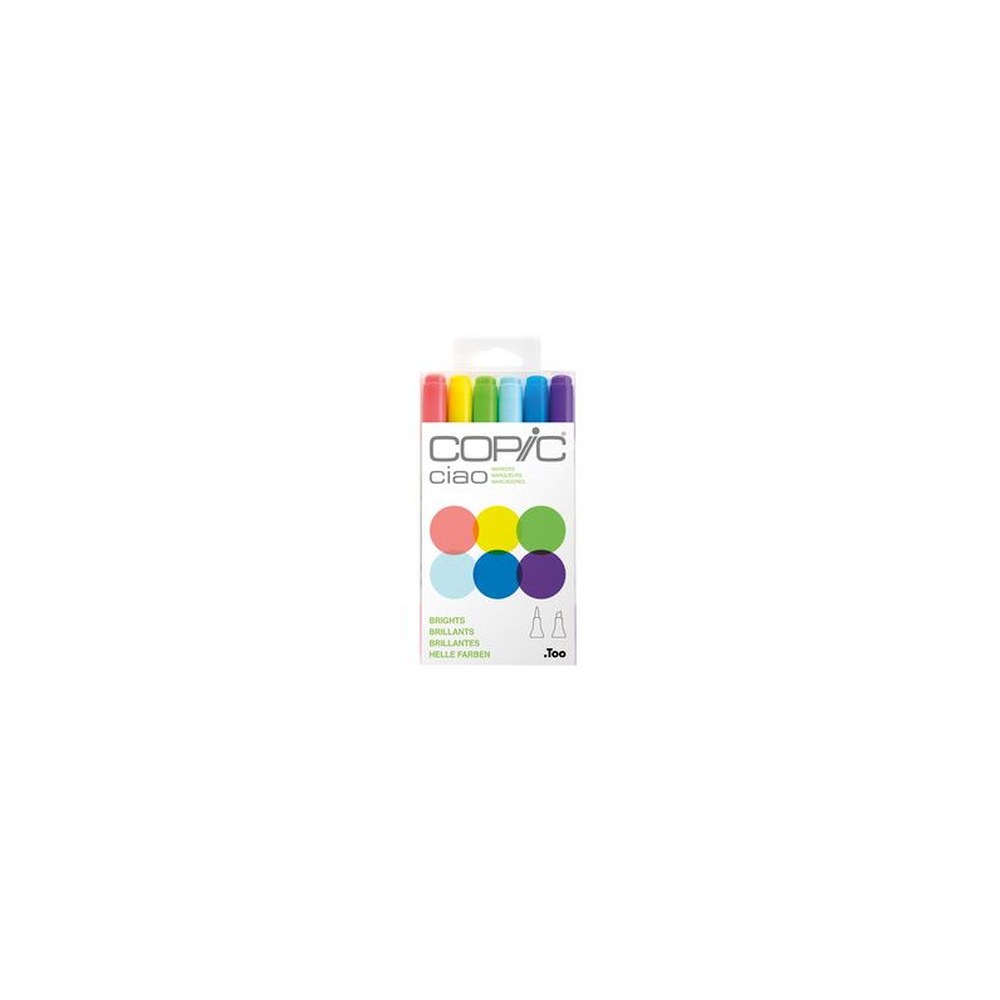 COPIC Marqueur ciao, kit de 6 "Brights"